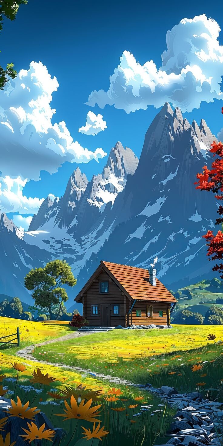 Anime-Berglandschaft, HD Bilder, Hintergrundbild