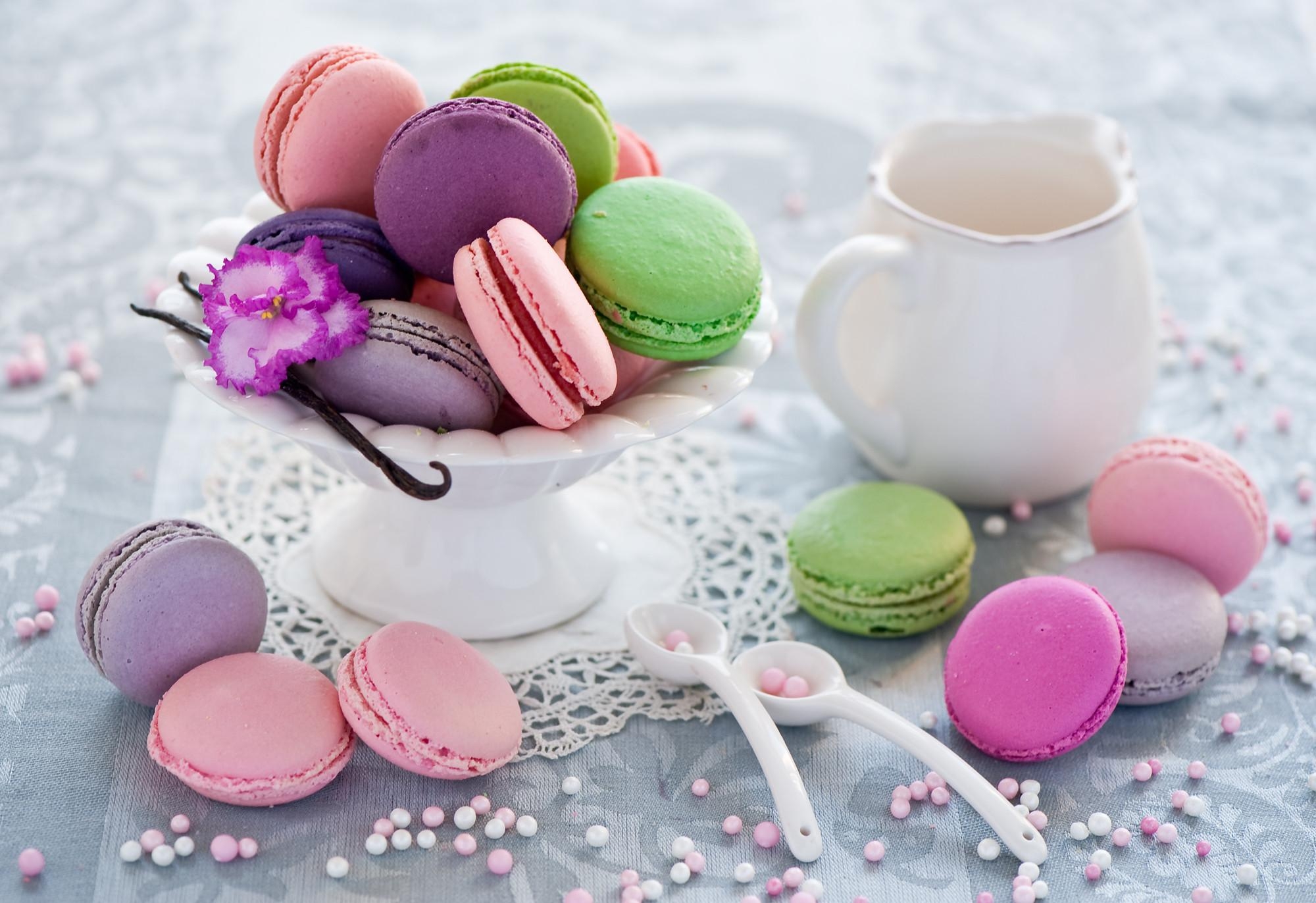 Macaron, bunt, Süßigkeit, Dessert, Backwaren, 2000x1380 HD Desktop