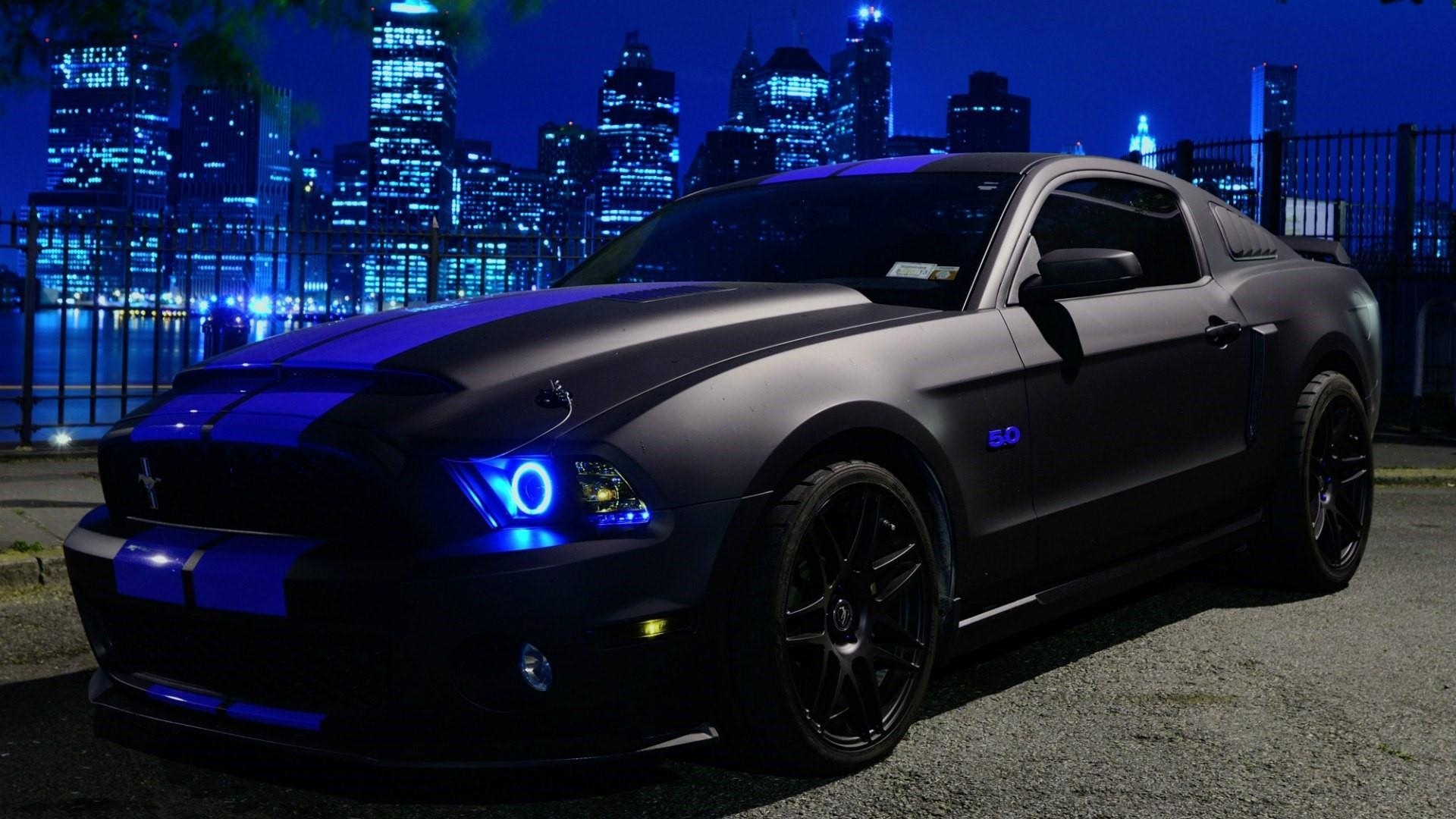 Mattschwarz, Ford, Mustang, Auto, Studiobild, 1920x1080 Full HD Desktop