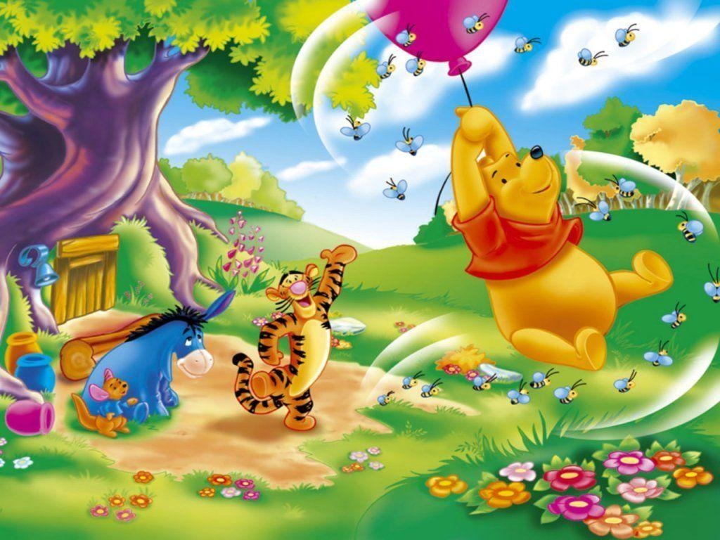 Winnie Puuh, Cartoon, Hintergrund, Kindertapete, Disney, 1030x770 HD Desktop