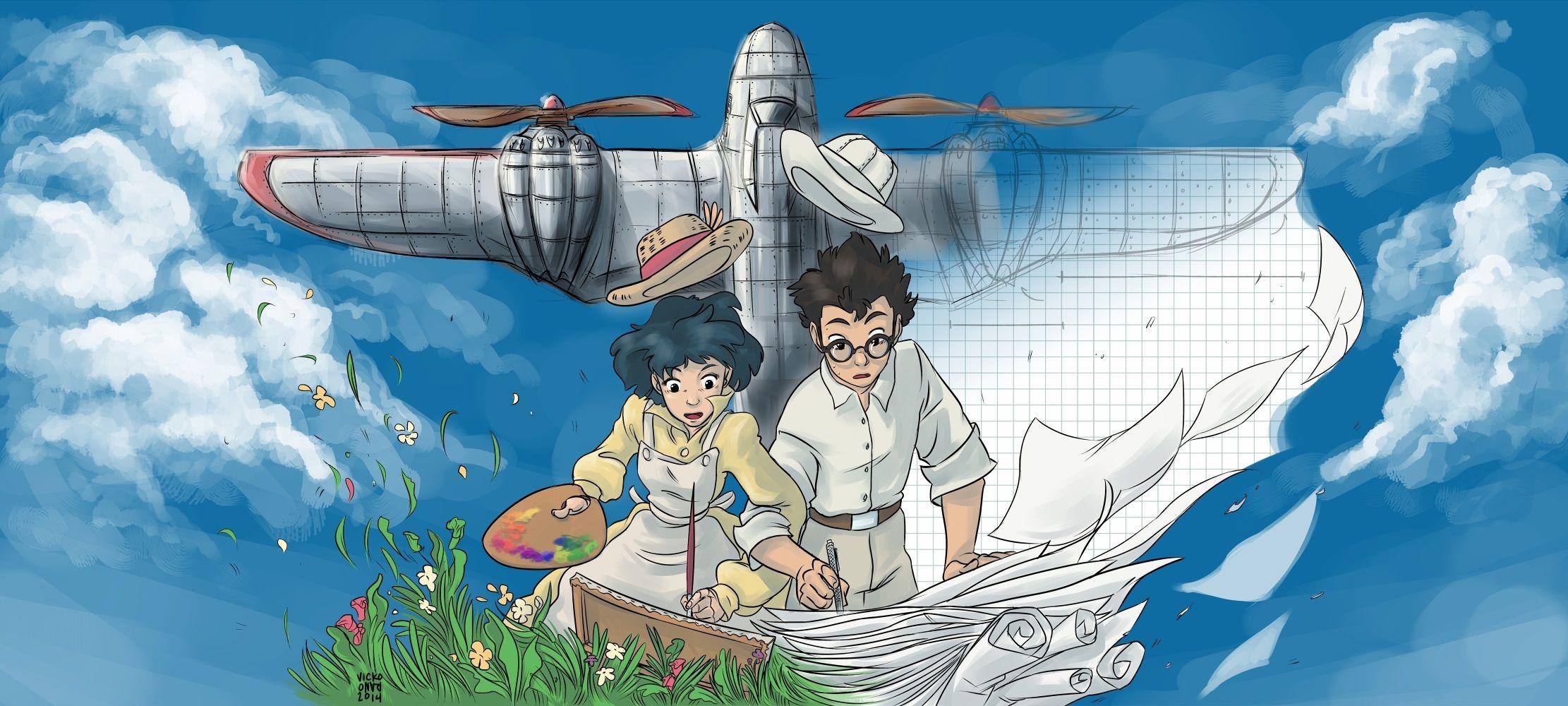 Das Wind Rises, Anime, Hintergrund, Bild, Ghibli, 2230x1000 Dual Screen Desktop