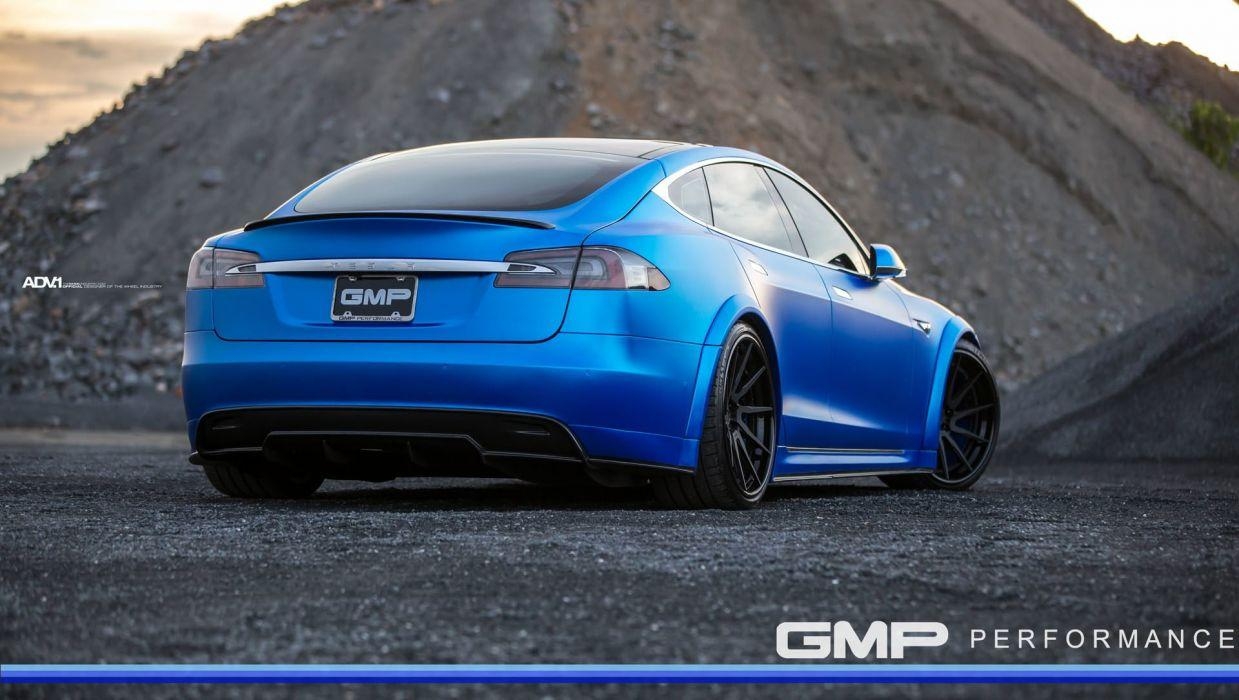 Blau, Tesla Model S, P90D, ADV1 Räder, Dynamik, 1240x700 HD Desktop