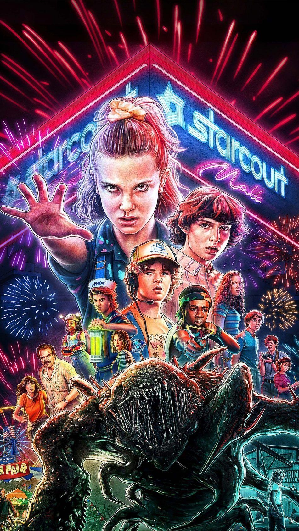 Stranger Things, Staffel 3, 4K, Artwork, Netflix, 950x1690 HD Handy