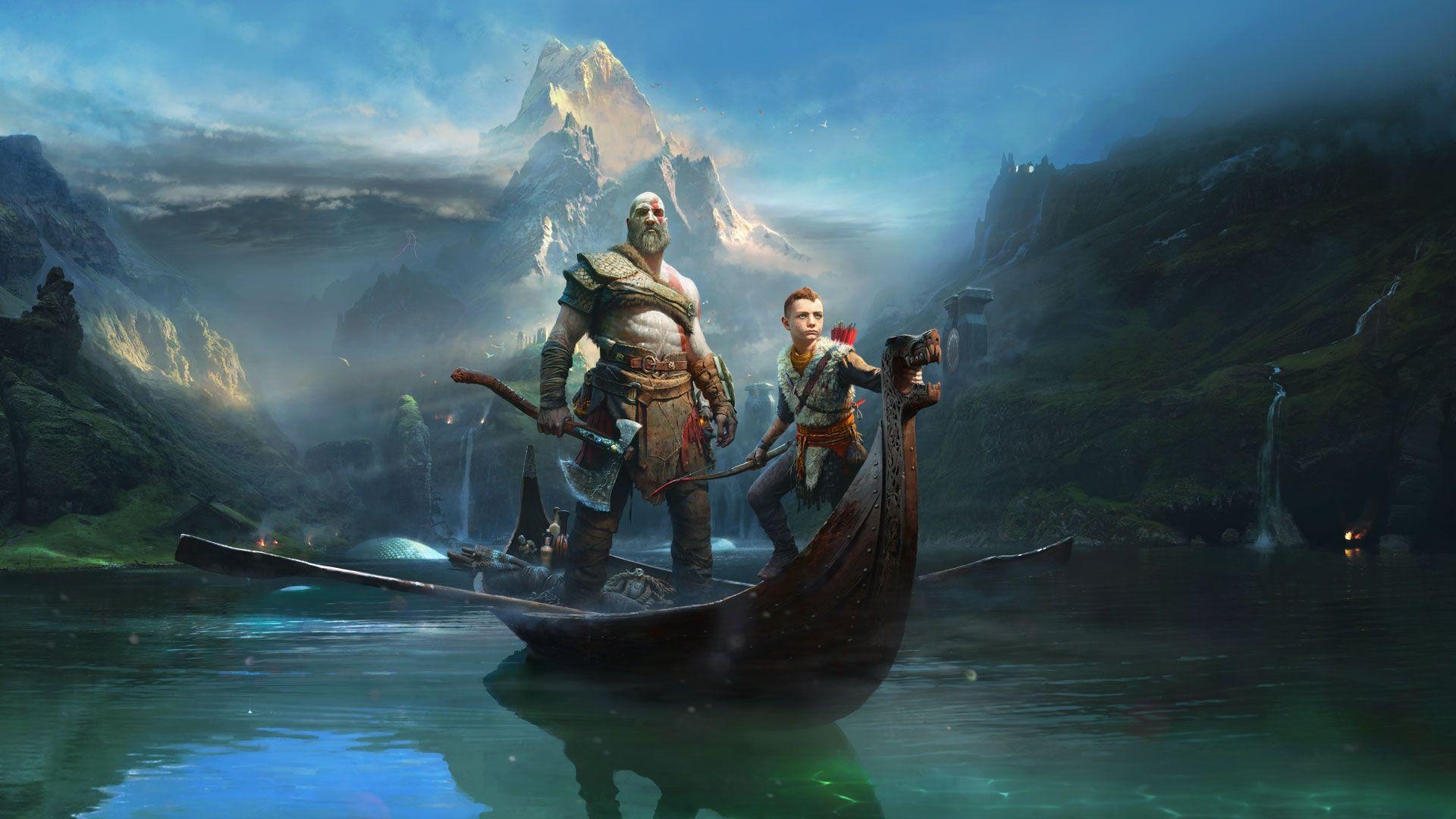 God of War, HD Spiele, Hintergrund, Krieger, Landschaft, 1920x1080 Full HD Desktop