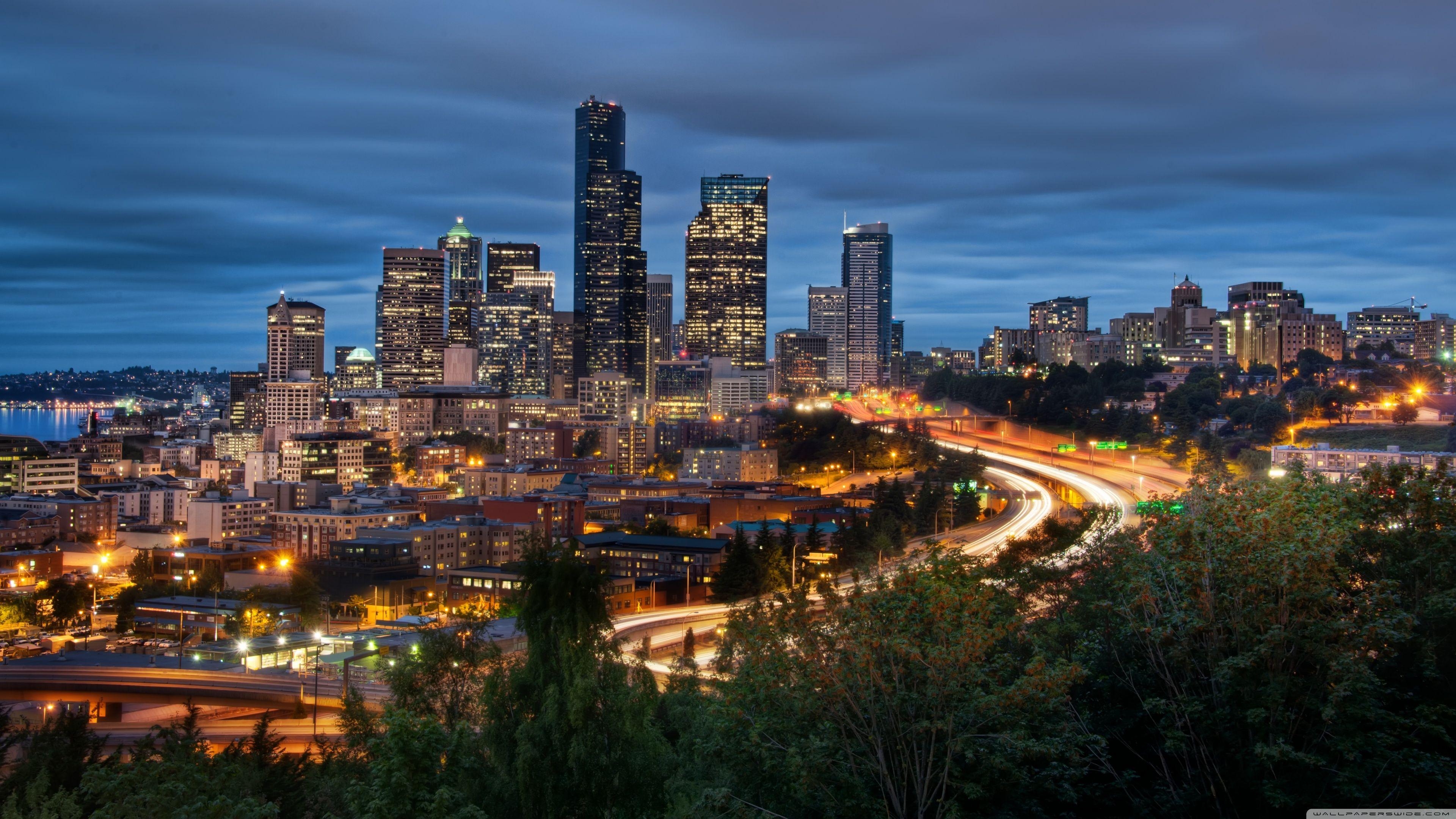 Downtown Seattle, 4K, HD, Reisen, Stadt, 3840x2160 4K Desktop