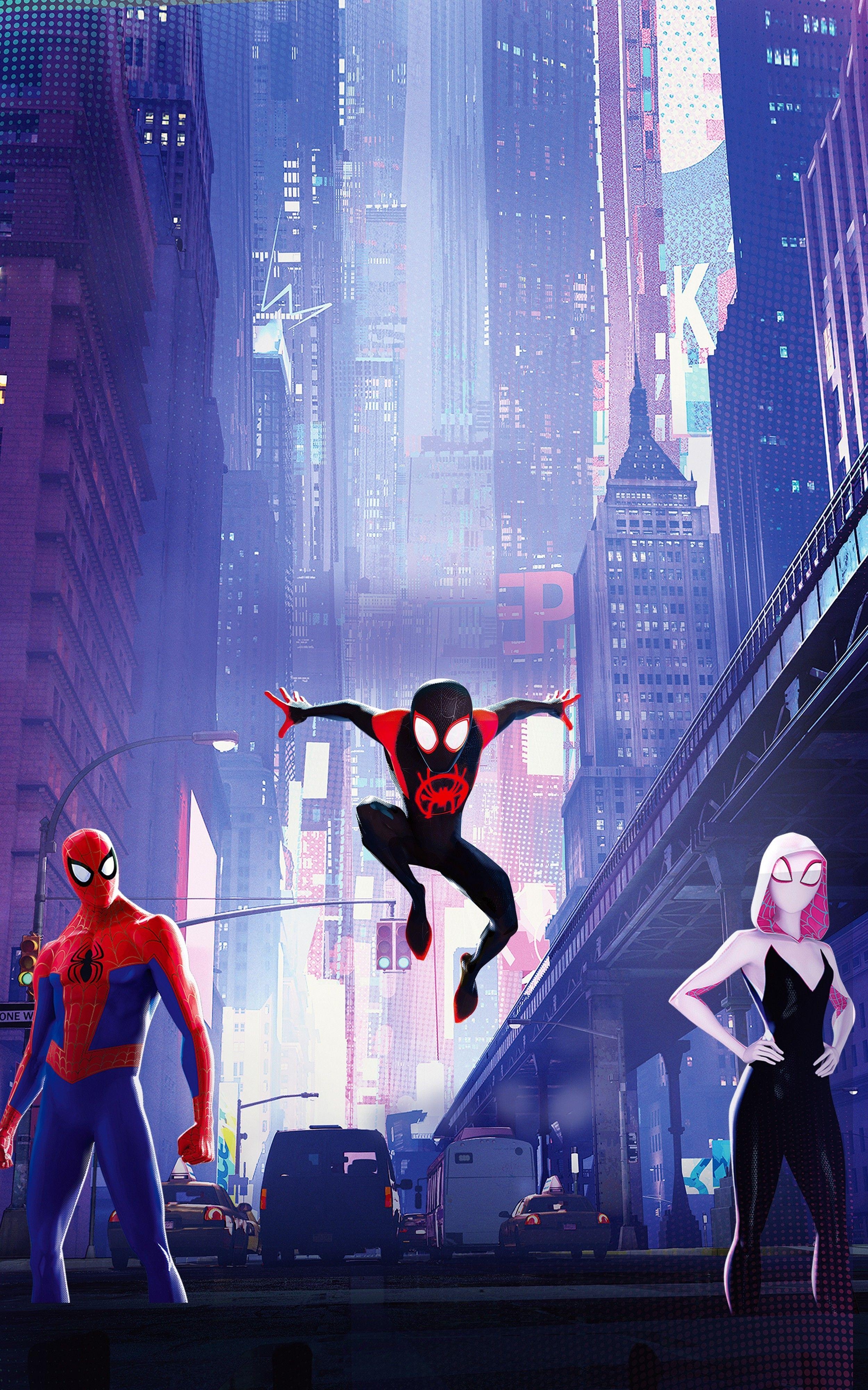 Spider-Man, Spiderverse, Zeichentrick, Hintergrund, Superheld, 2500x4000 4K Handy