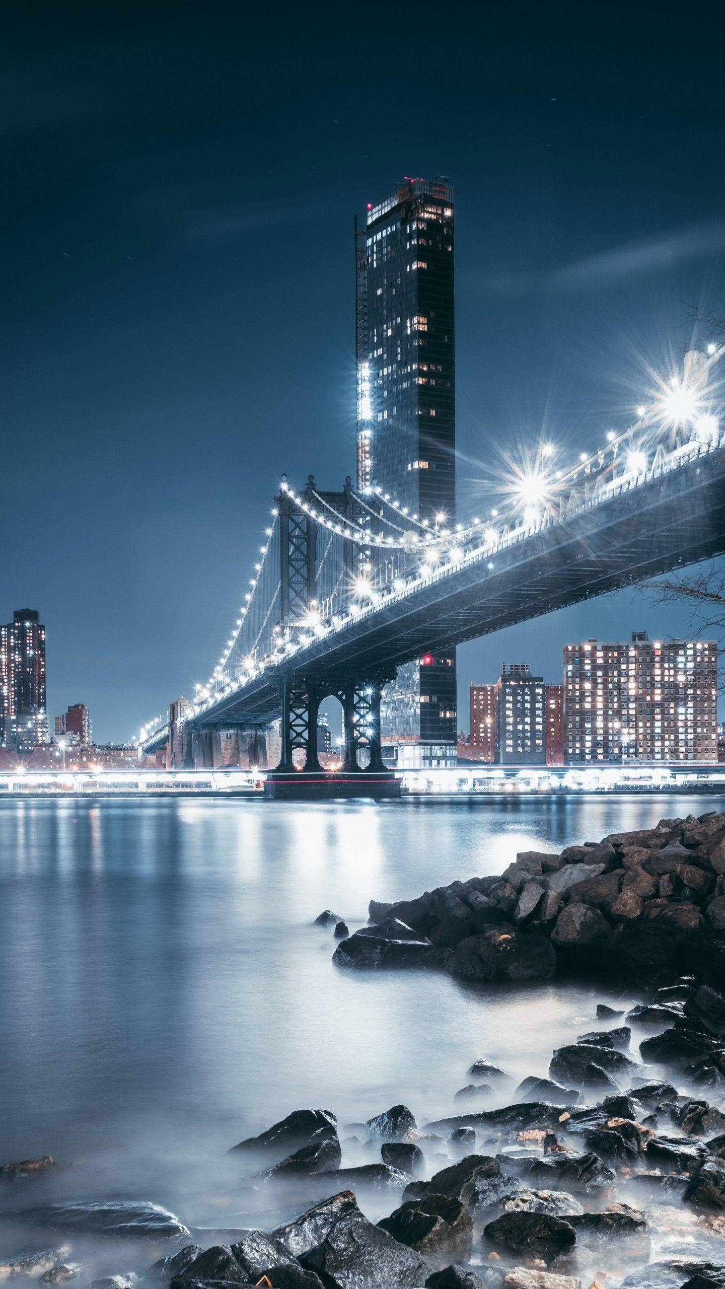 Bay Bridge, Nacht, San Francisco, Oakland, Kalifornien, 1440x2560 HD Handy