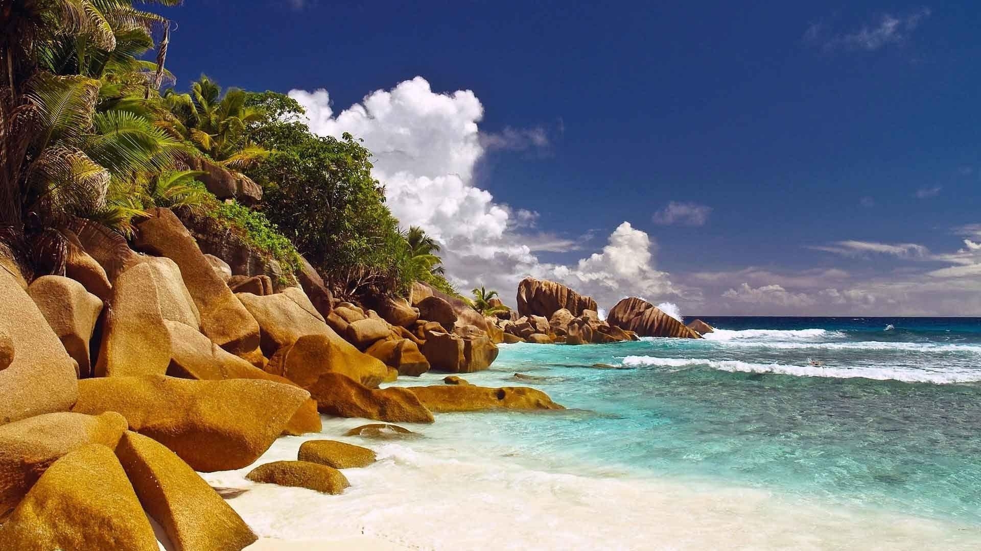 Seychellen, Paradies, Sand, Ozean, Insel, 1920x1080 Full HD Desktop