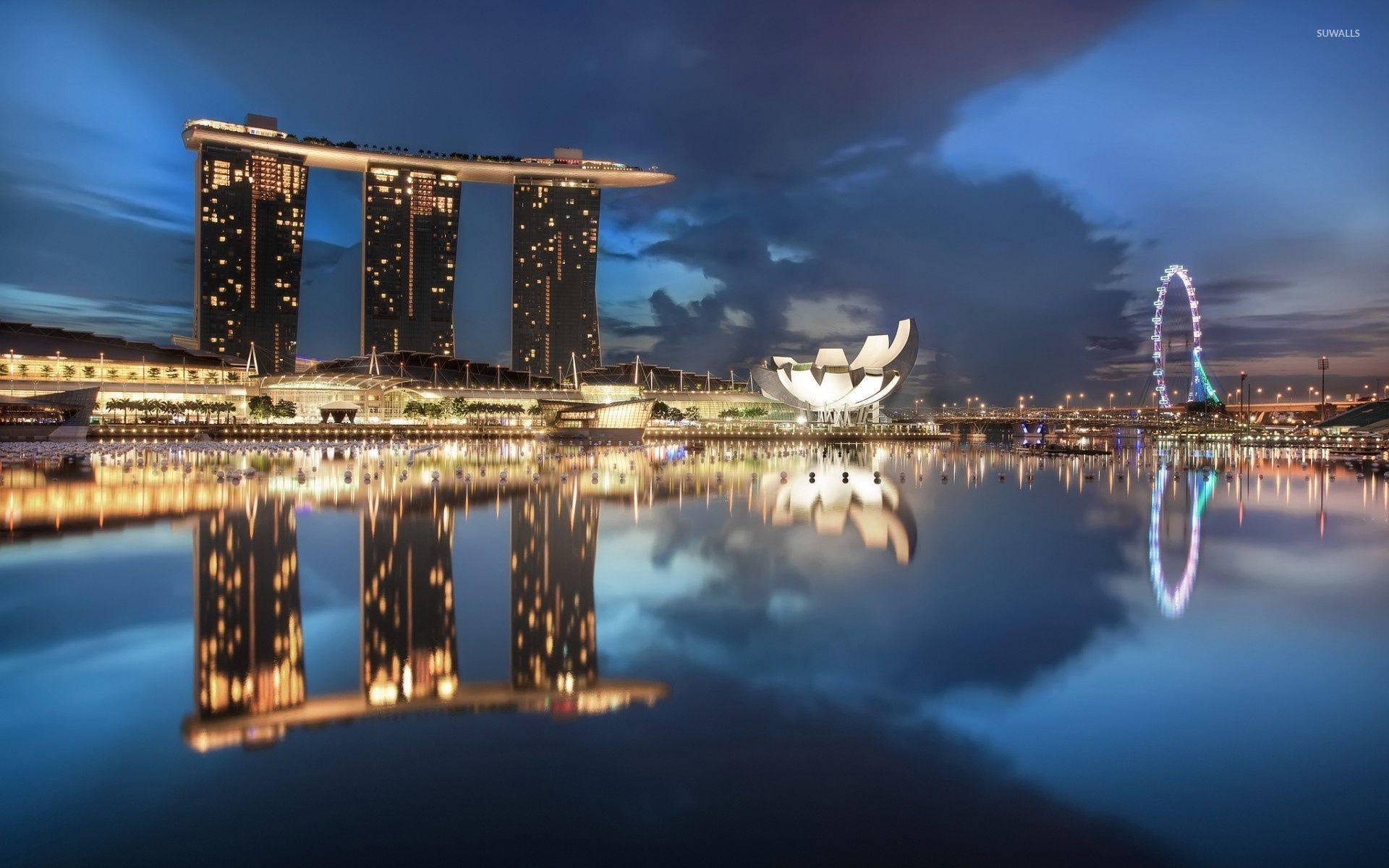 Singapur, Architektur, Meer, Skyline, Reisen, 1920x1200 HD Desktop