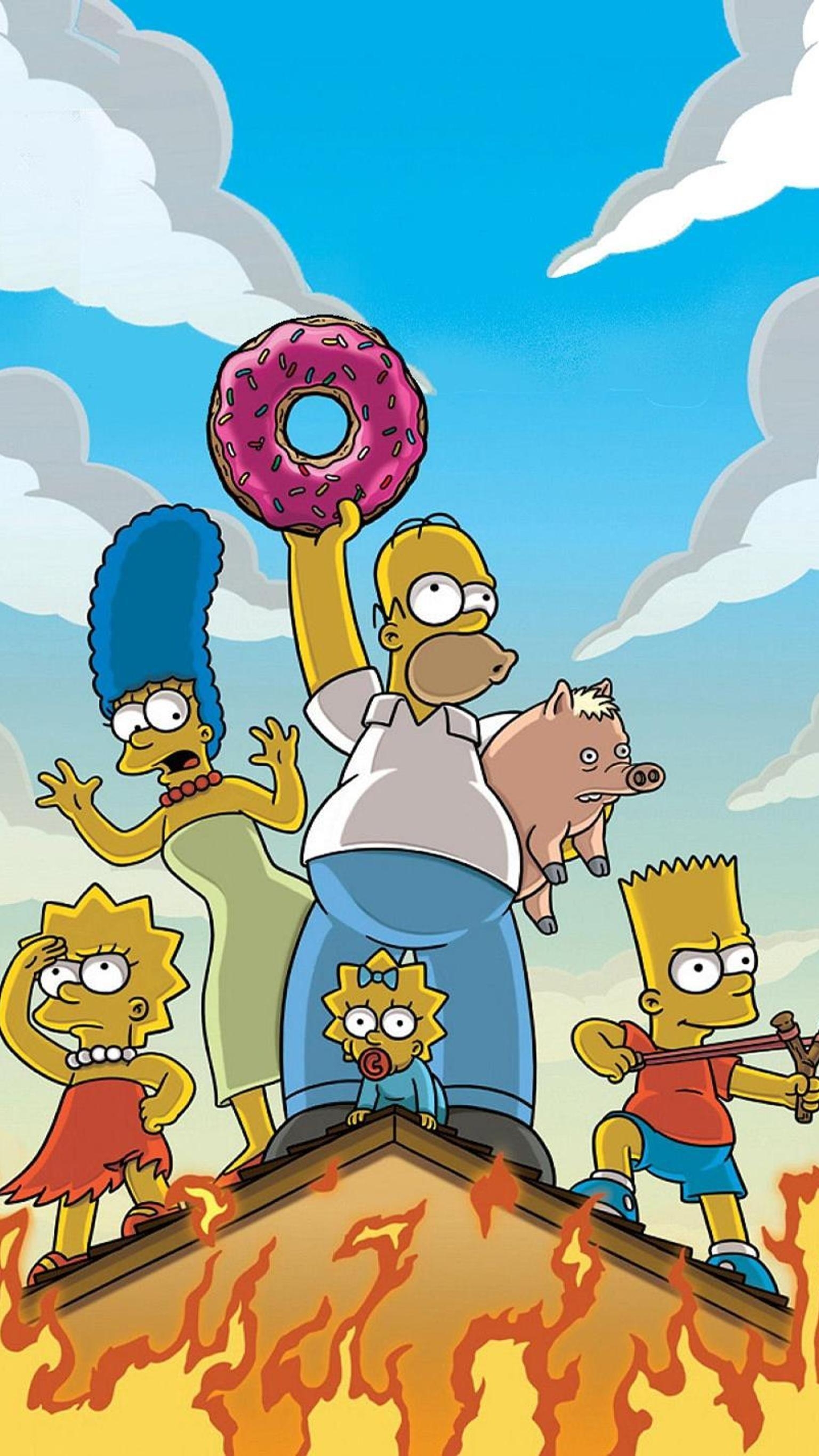 Simpsons Film, 2007, Handy, Hintergrund, Zeichentrick, 1540x2740 HD Handy