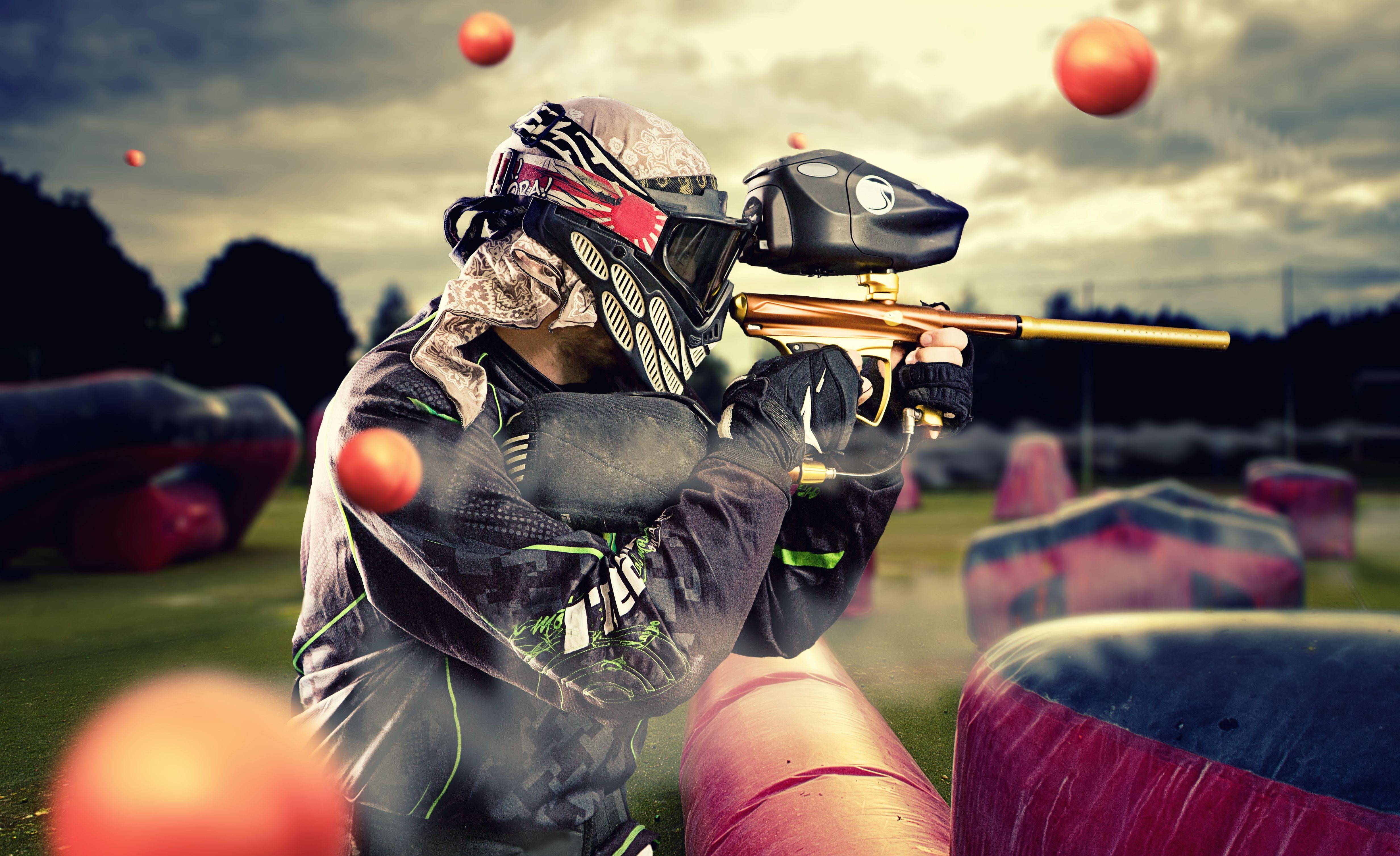 Paintball, Sport, Hintergrund, Qualität, Abenteuer, 4930x3020 4K Desktop