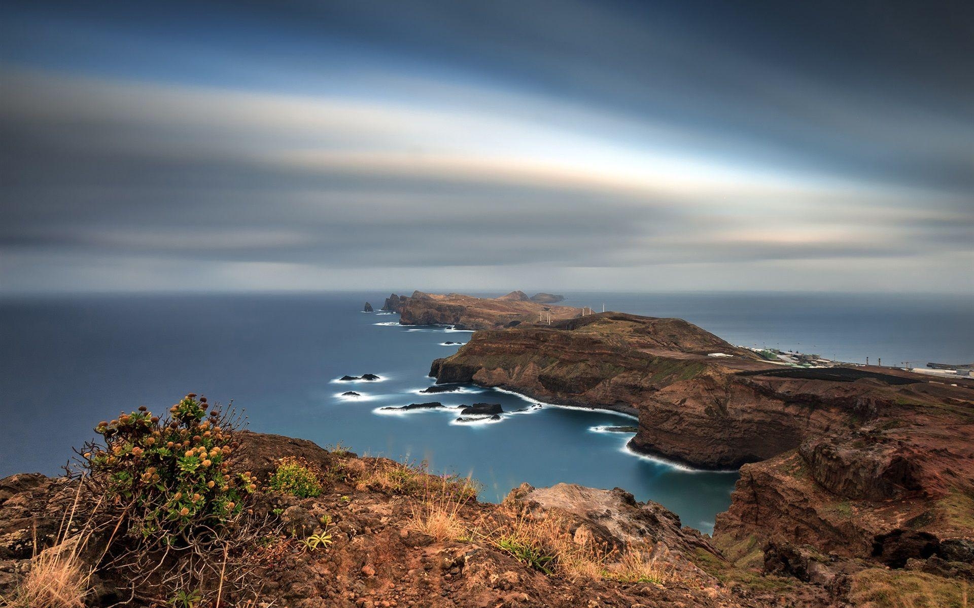 Portugal, Madeira, Küste, Meer, Abenddämmerung, 1920x1200 HD Desktop