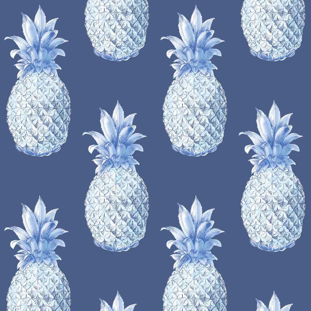 Ananas, Straßenprint, Aloha, Blau, FD24139, 1000x1000 HD Handy