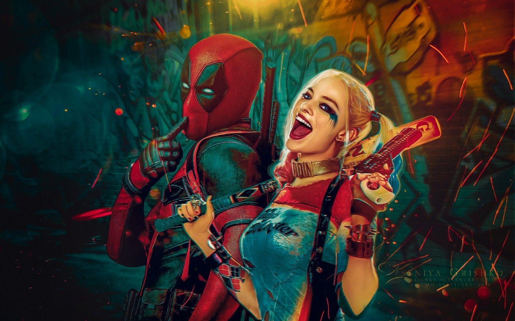 Deadpool, Harley Quinn, 2018, Comic, Film, 1680x1050 HD Desktop