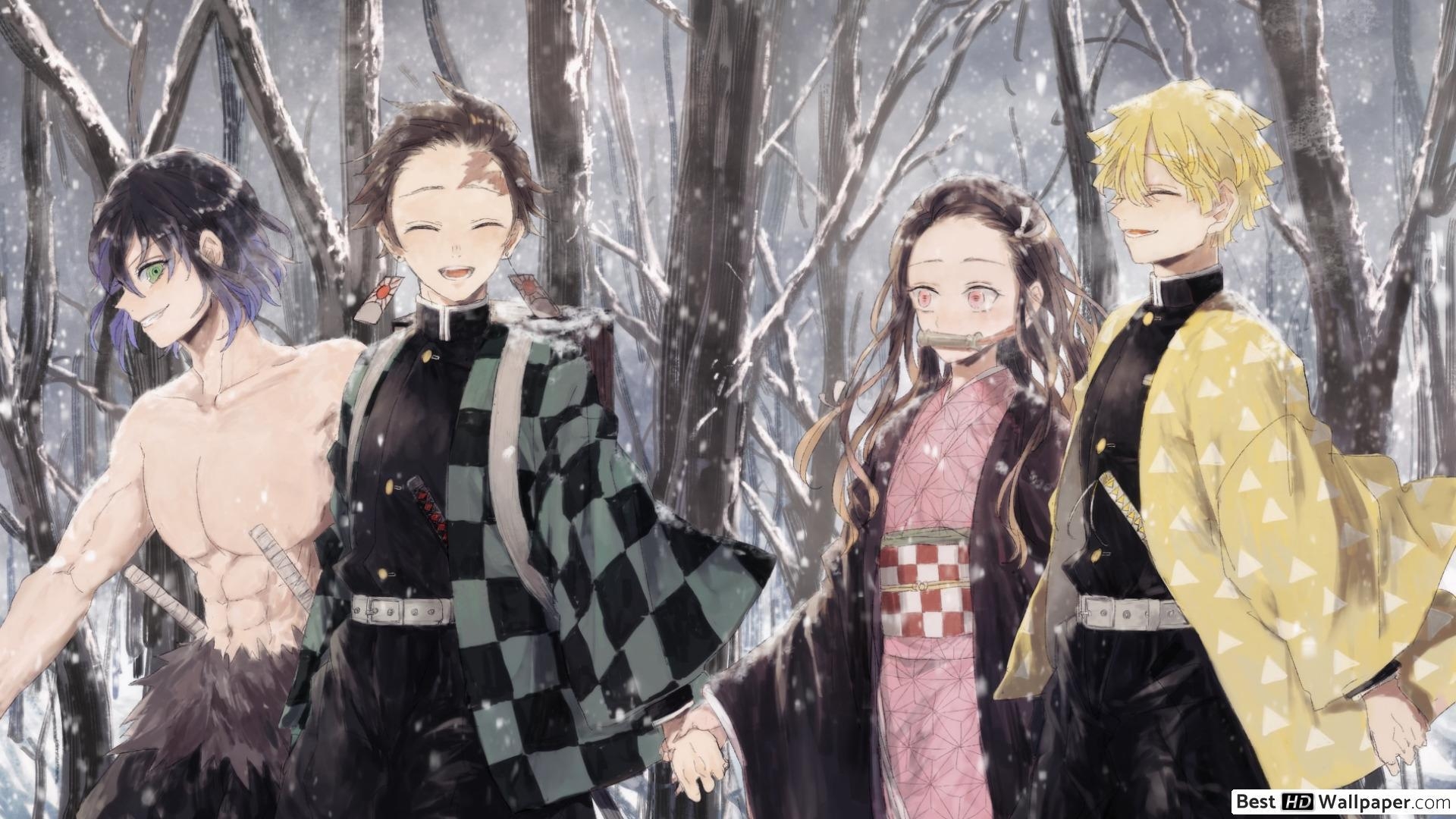 Demon Slayer, Hashibira, Tanjirou, Kimetsu No Yaiba, Anime, 1920x1080 Full HD Desktop