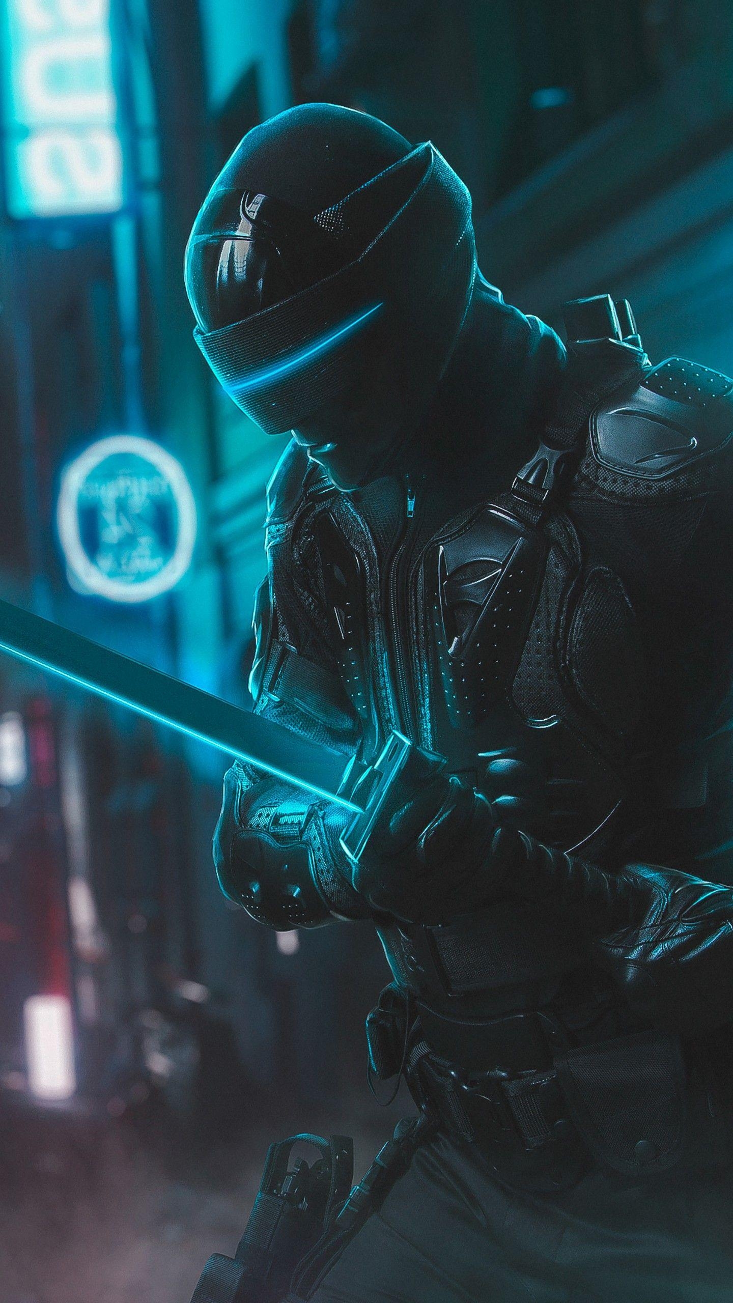 Snake Eyes, Neon, Cosplay, Film, GI Joe, 1440x2560 HD Handy