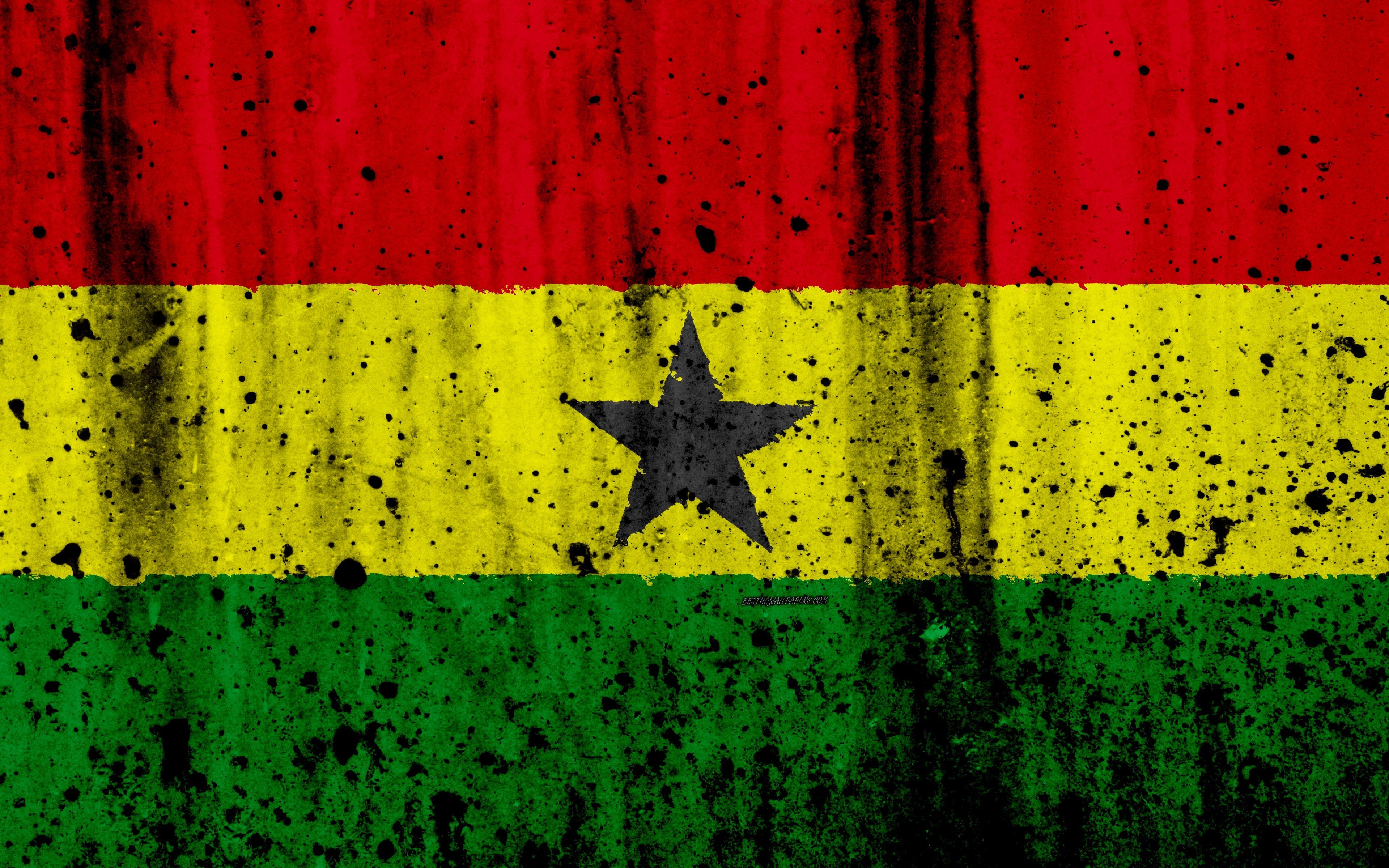 Ghana, Grunge-Flagge, 4K, Reisen, Nationalflagge, 3840x2400 4K Desktop