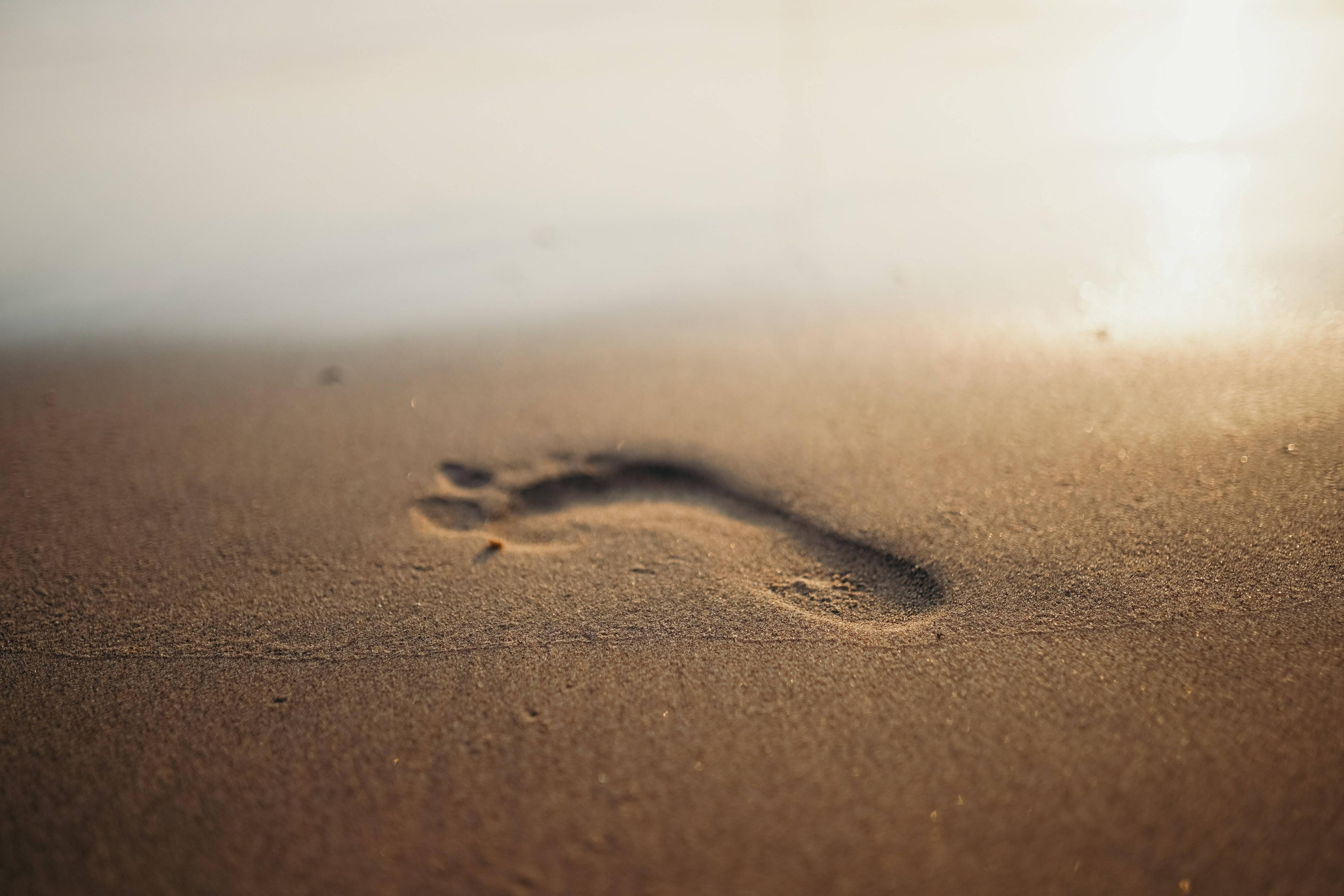 Fußabdrücke im Sand, Natur, 4K Bild, Hintergrund, 4200x2800 4K Desktop