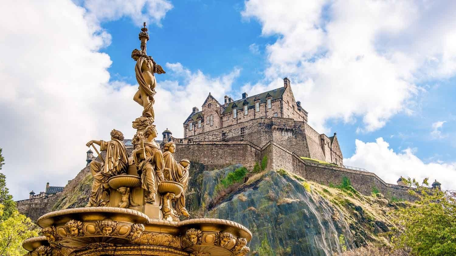 Edinburgh, Burg, Meistgesehen, Hintergrund, Schottland, 1500x850 HD Desktop