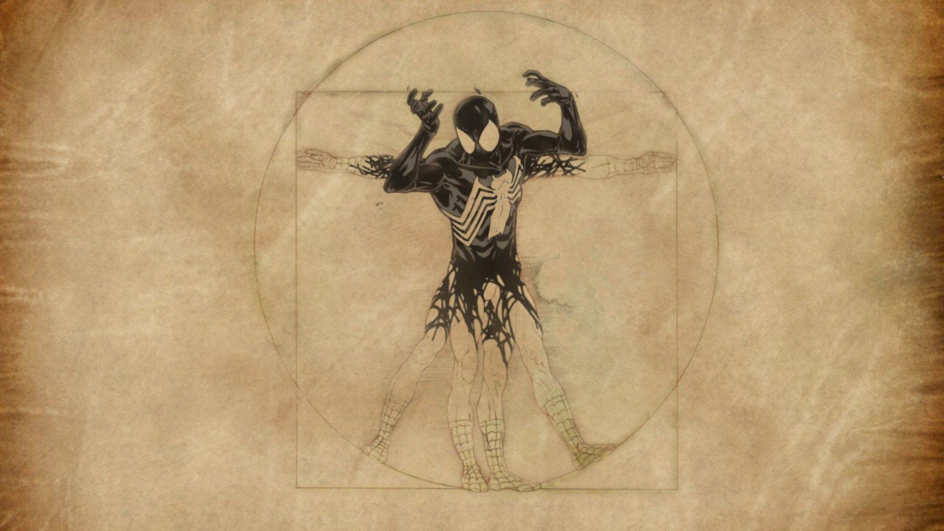 Spiderman, Leonardo da Vinci, Popkultur, Kunst Fusion, 1920x1080 Full HD Desktop