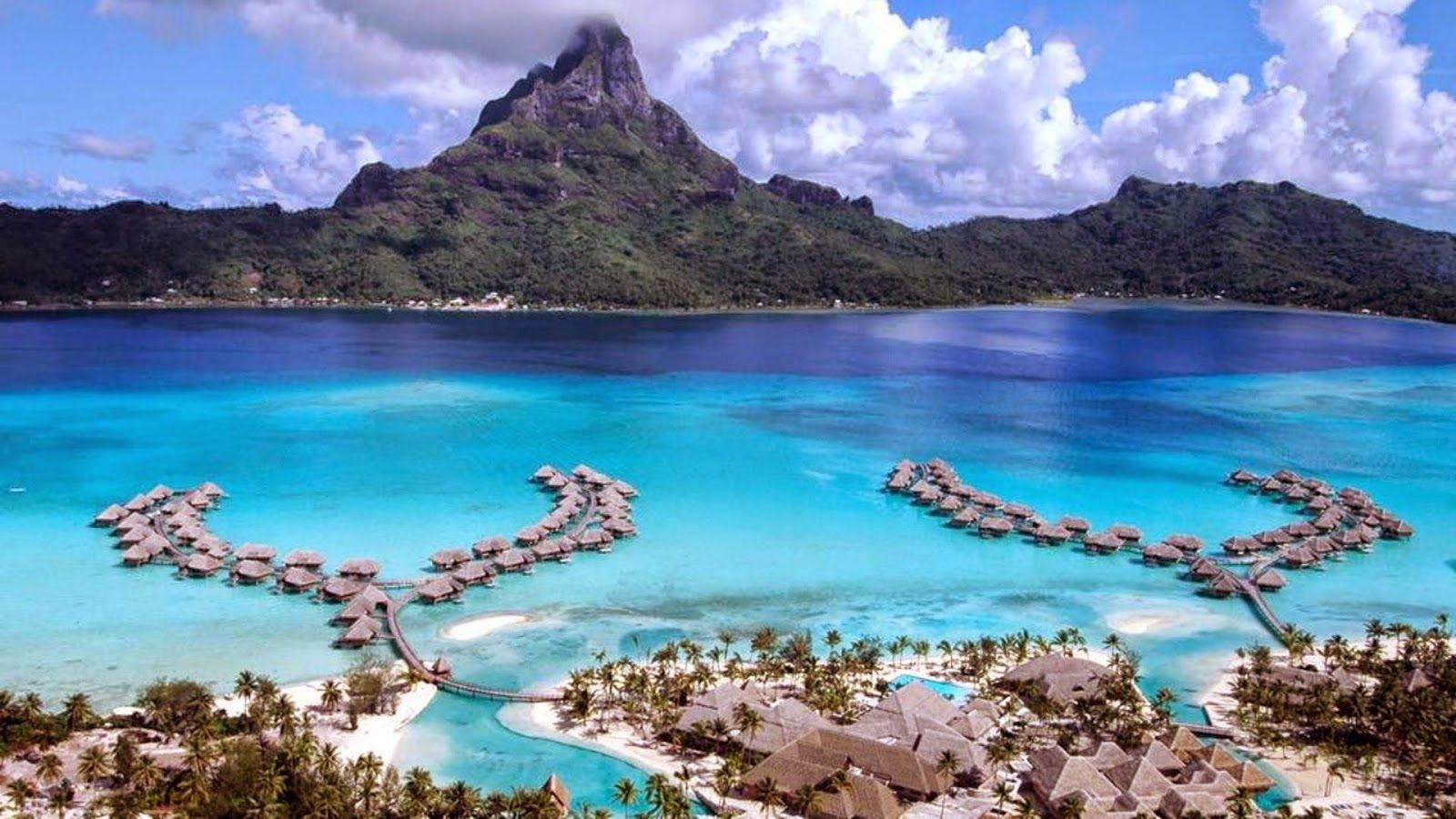 Romantisch, Matira Beach, Bora Bora, Tahiti, Insel, 1600x900 HD Desktop