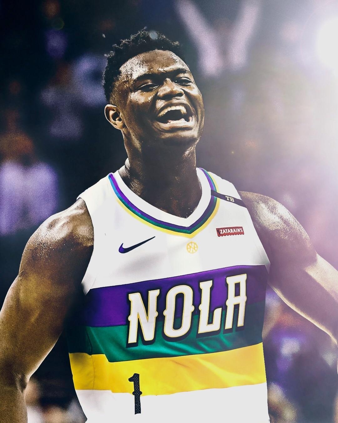 Zion Williamson, Nola, Pelicans, Weißes Trikot, 1080x1350 HD Handy