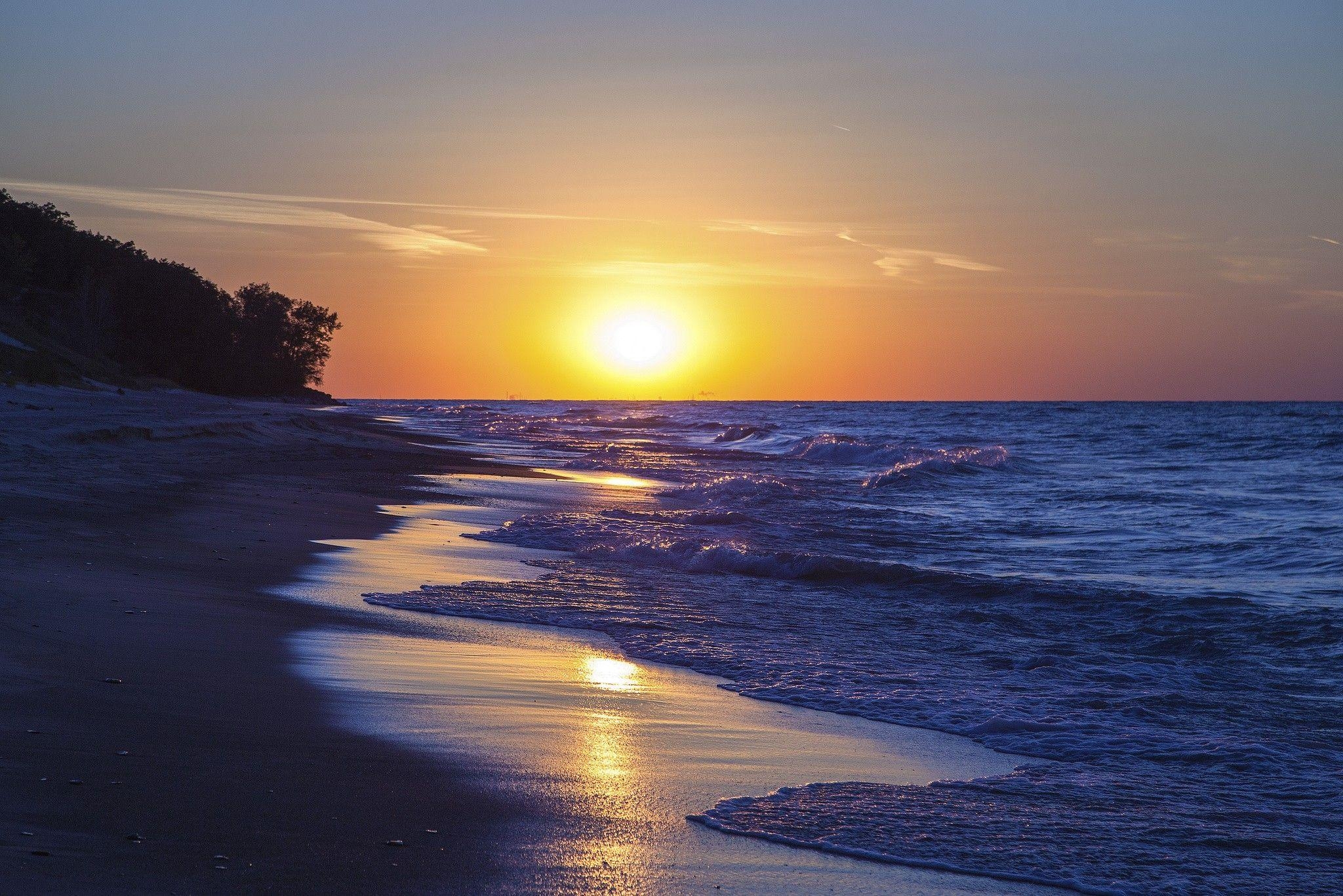 Lake Michigan, Sonnenuntergang, HD, Natur, Bild, 2050x1370 HD Desktop