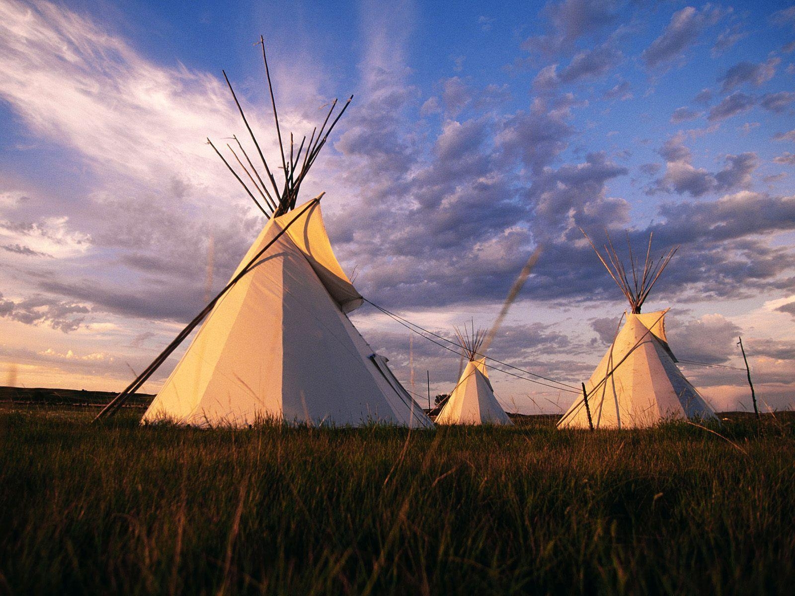 Sioux, Tipi, Sonnenuntergang, South Dakota, Reisen, 1600x1200 HD Desktop