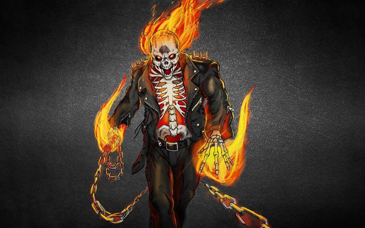 Ghost Rider, Bild, Download, Flammen, Action, 1280x800 HD Desktop