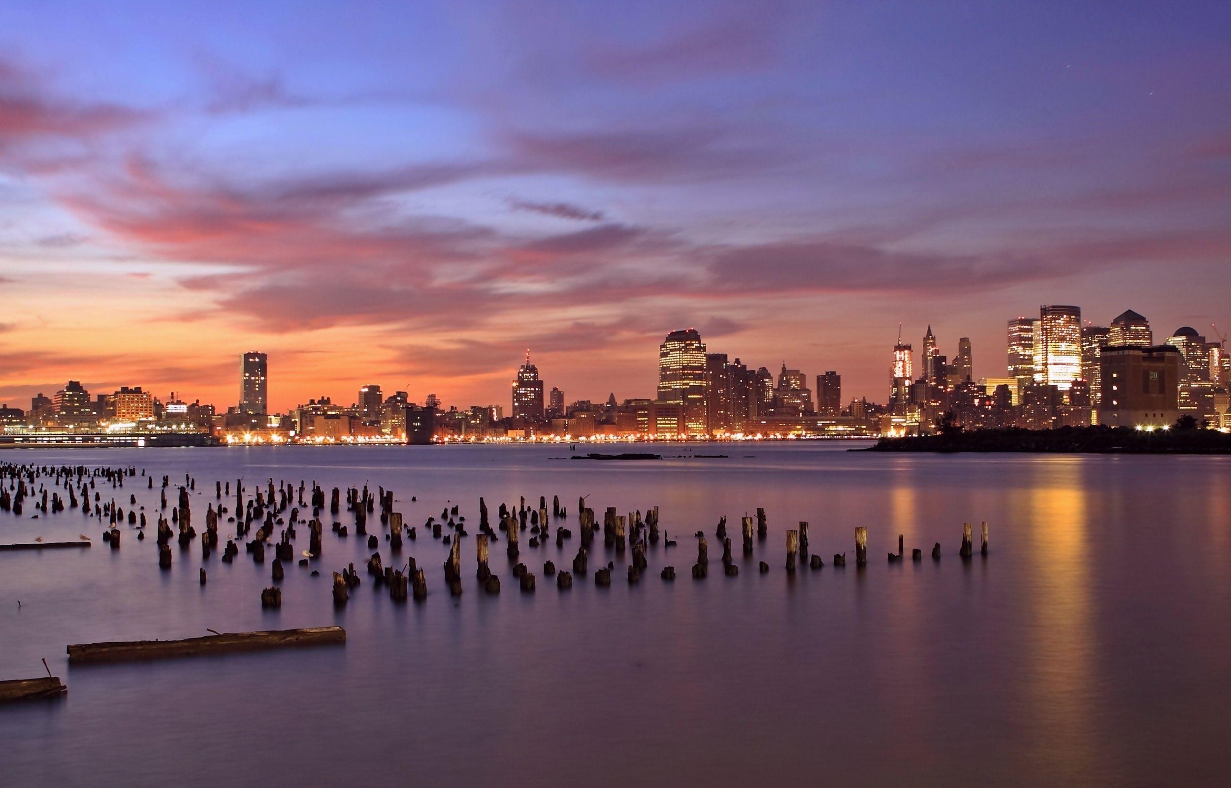 Jersey City, Sonnenuntergang, Licht, Abend, New Jersey, 2500x1600 HD Desktop