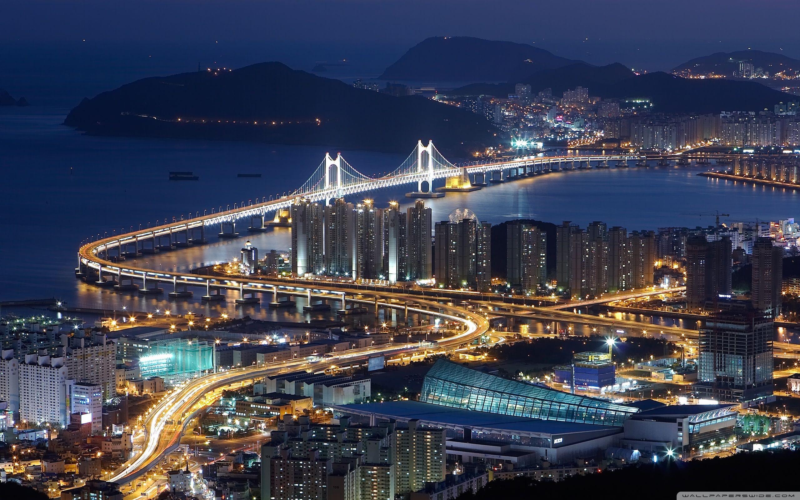 Gwangan Brücke, Busan, Südkorea, 4K, Straße, 2560x1600 HD Desktop