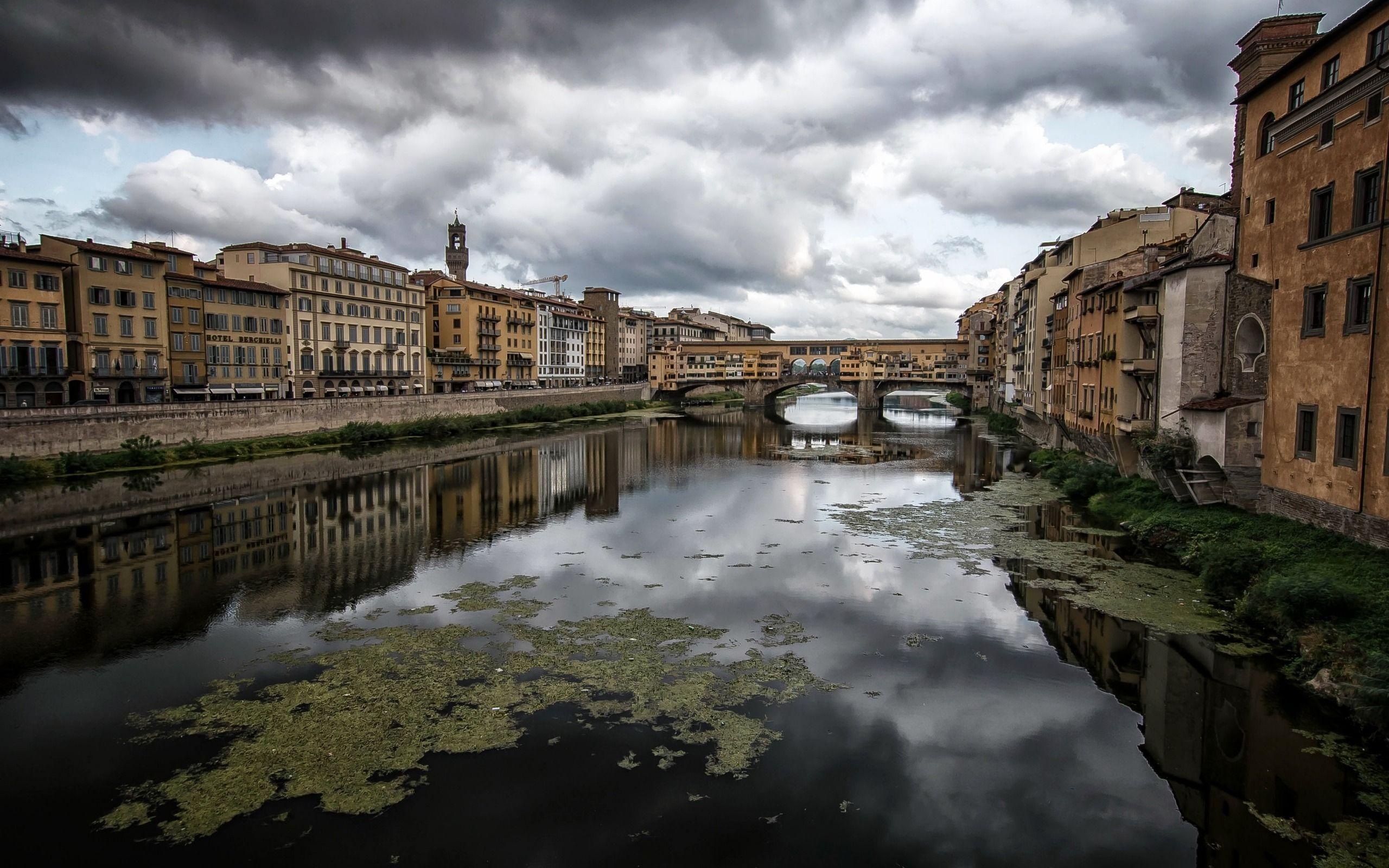 Ponte Vecchio, Florenz, Fluss Arno, Italien, Bild, 2560x1600 HD Desktop