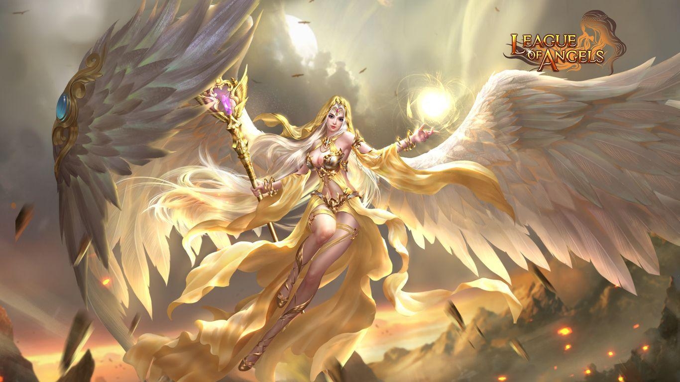 League of Angels, Engel, Gtarcade, Fantasykunst, schön, 1370x770 HD Desktop