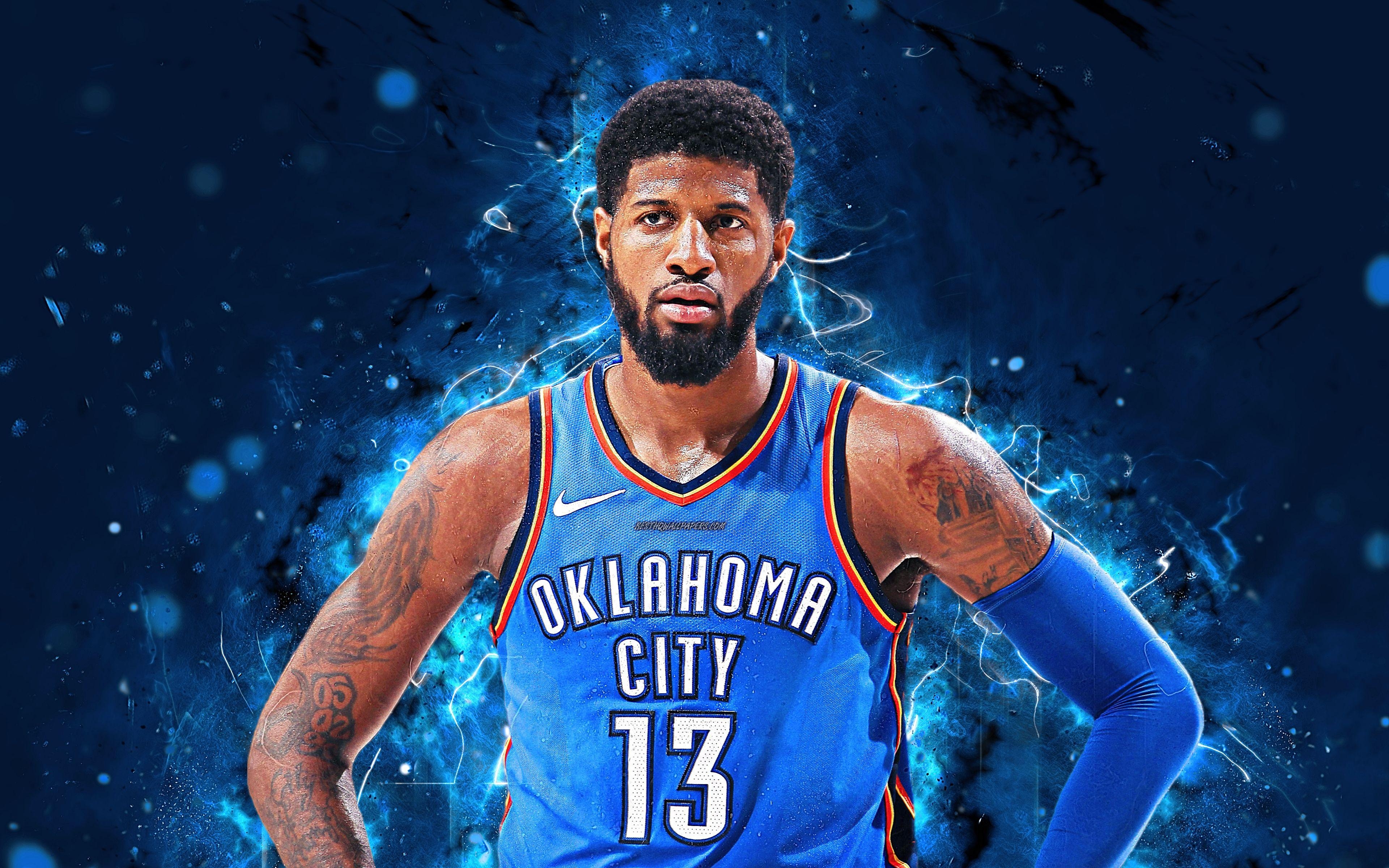 Paul George, 4K, Fan Art, Basketball, Sport, 3840x2400 4K Desktop