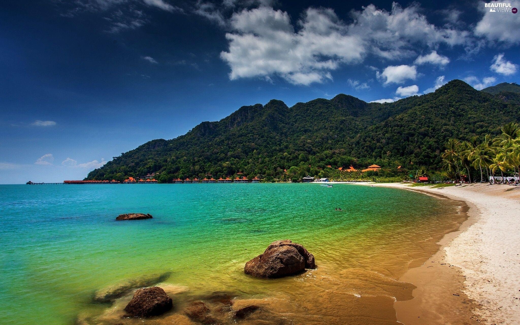 Andamanensee, Langkawi, Berge, Küsten, Malaysia, 2050x1280 HD Desktop