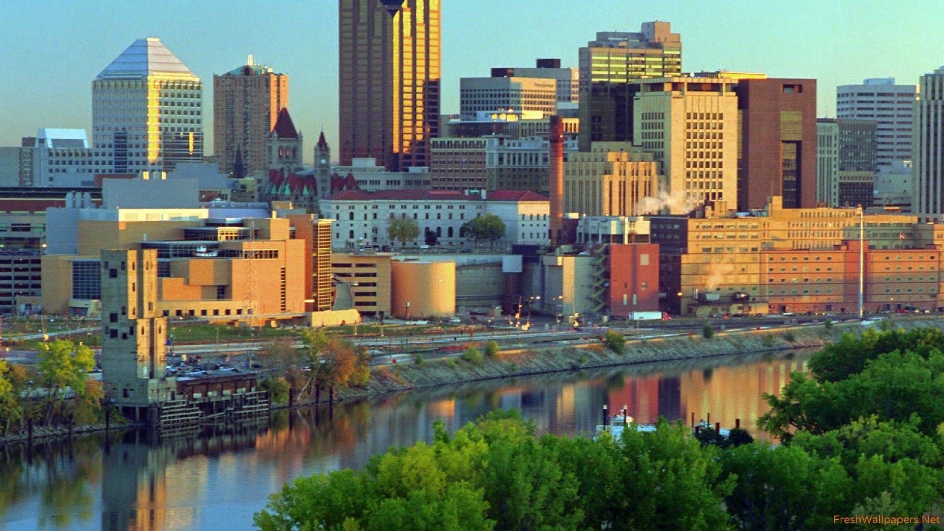 Mississippi River, St. Paul, Minnesota, Hintergrund, Landschaft, 1920x1080 Full HD Desktop