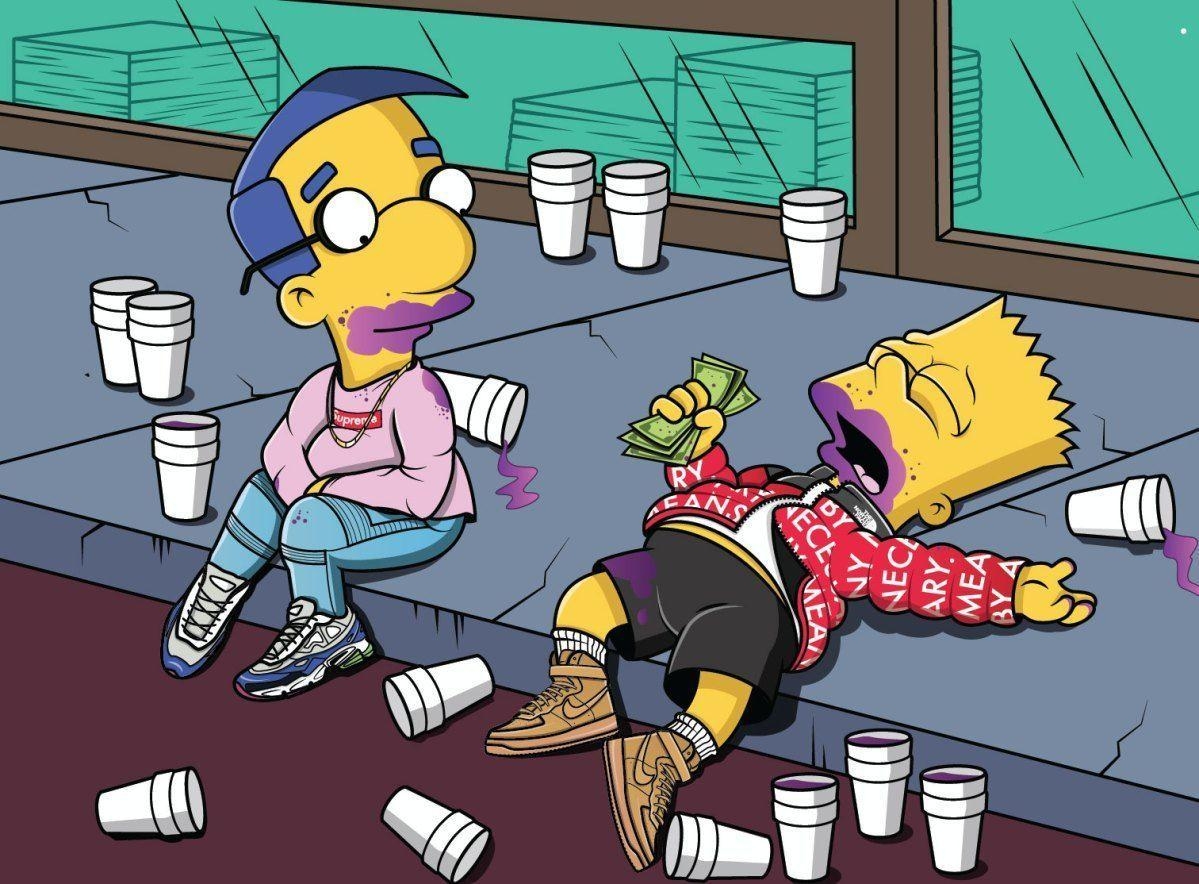 Bape, Bart Simpson, Die Simpsons, Cartoon, Grafik, 1200x890 HD Desktop