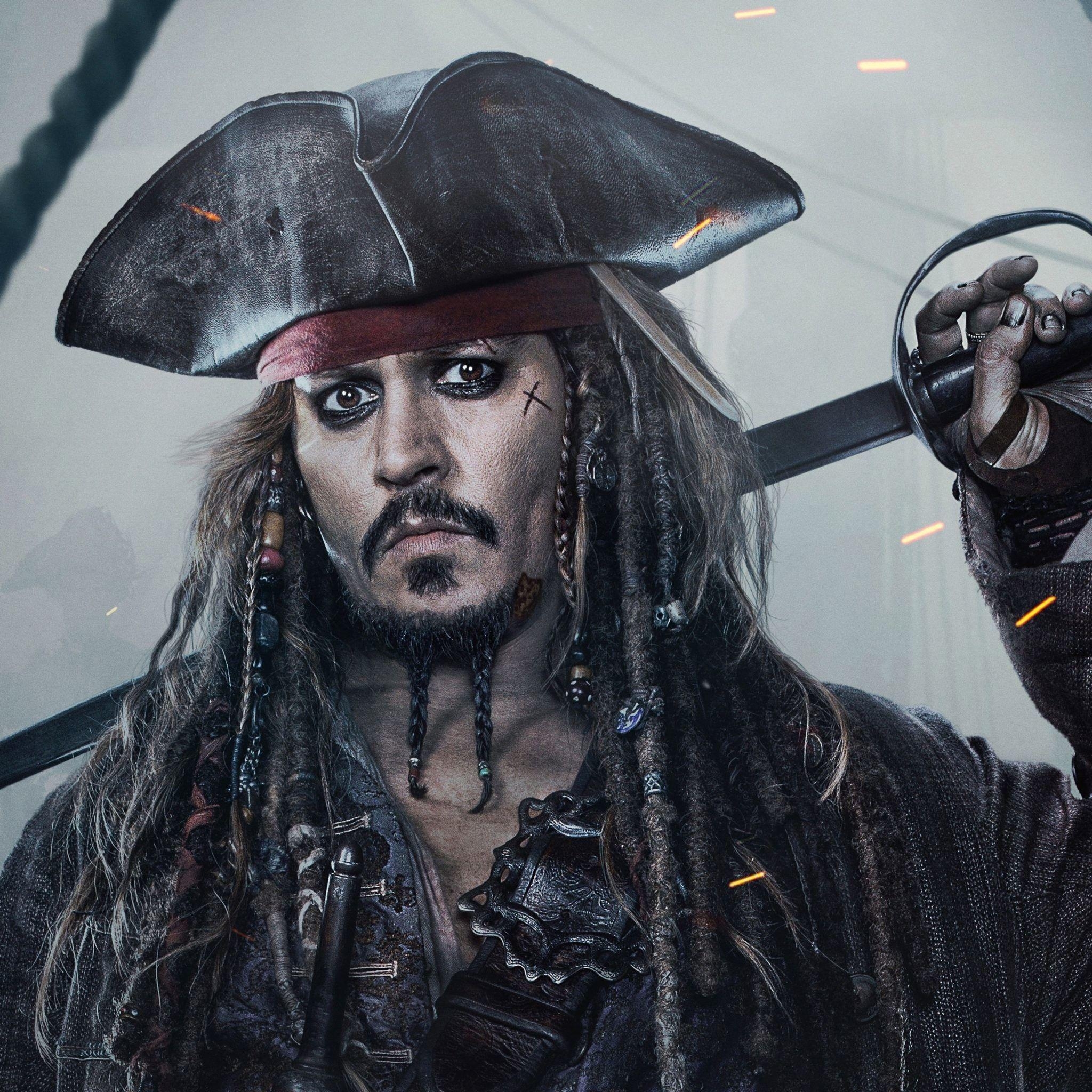 Jack Sparrow, Piratenlegende, Johnny Depp, Filmikone, 2050x2050 HD Handy