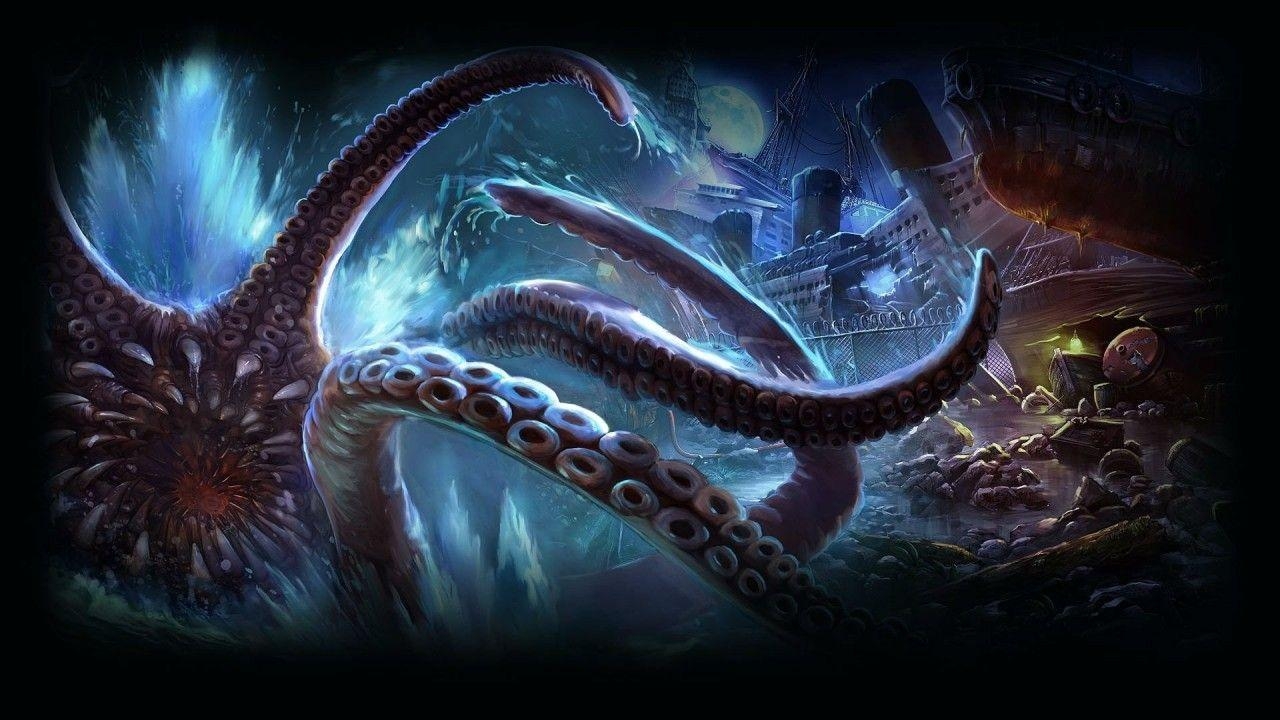 Kraken, mystisch, Oktopus, Download, Riese, 1280x720 HD Desktop