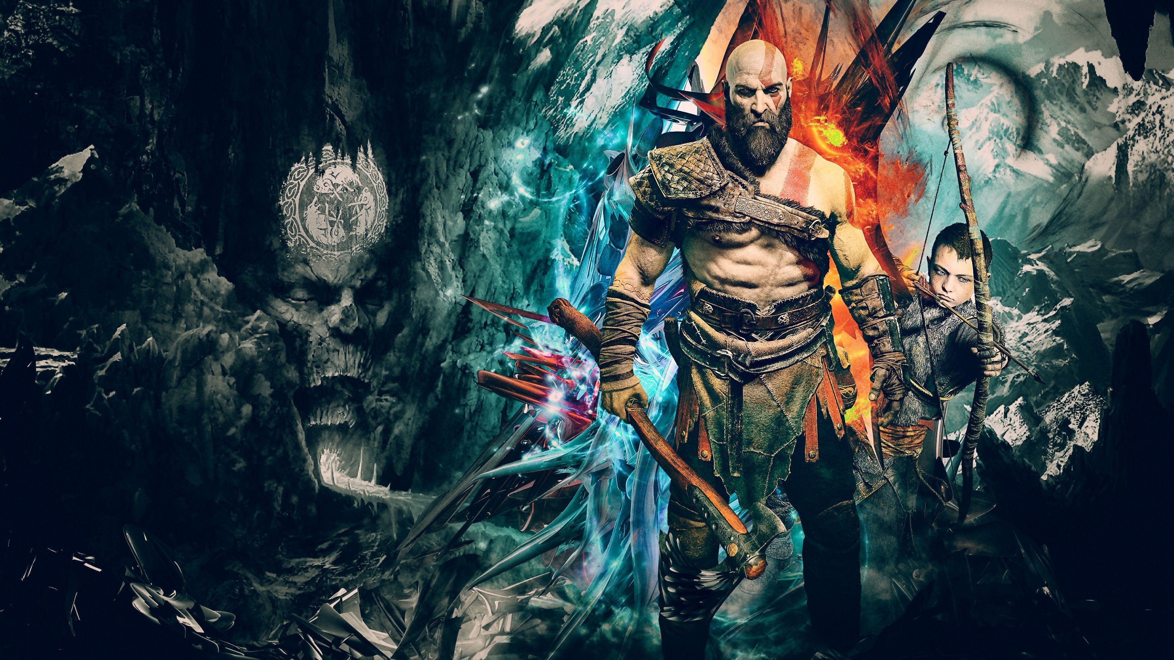 Kratos, 4K, God of War, PS Spiele, HD, 3840x2160 4K Desktop