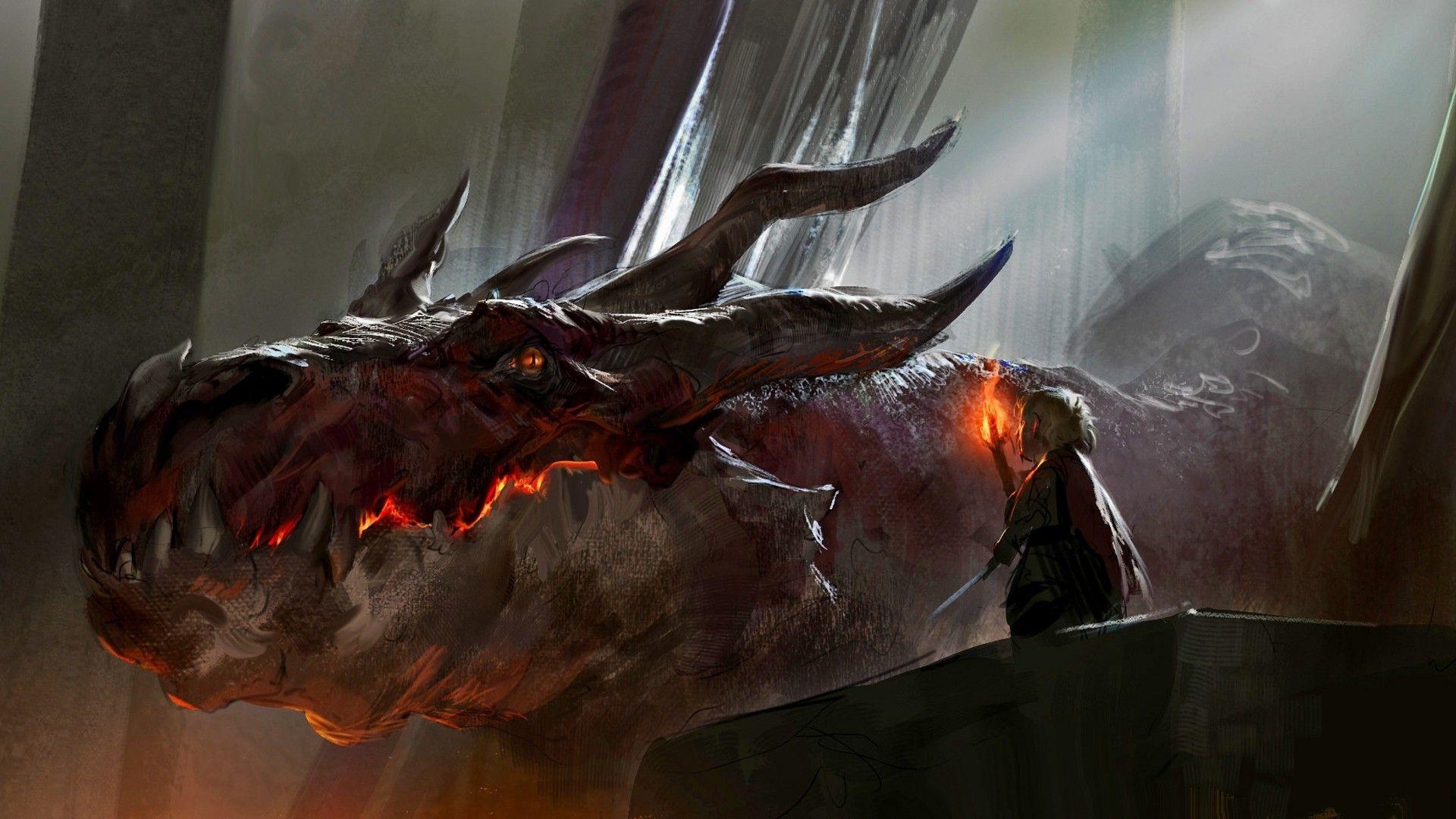 Smaug, Fantasy, Drache, Der Hobbit, Kunst, 1920x1080 Full HD Desktop