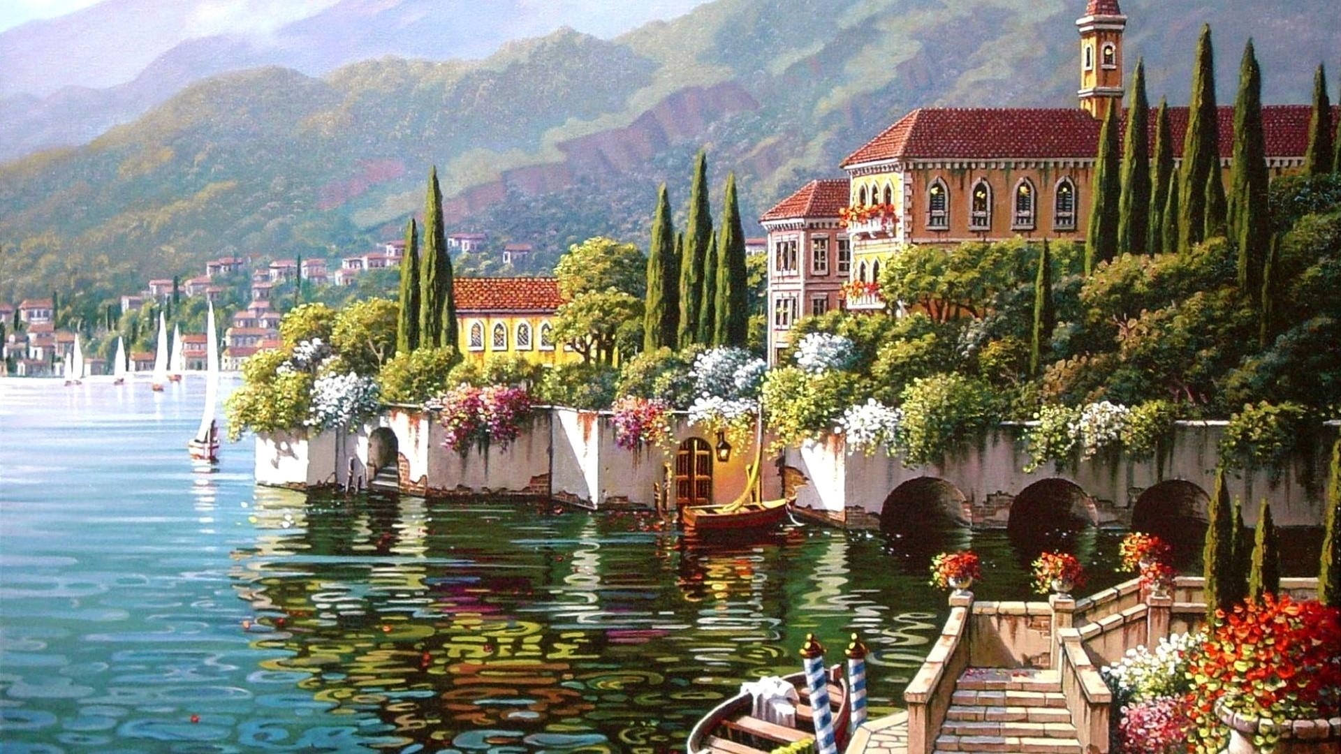 Varenna Comer See, Italien, Reisen, Natur, Kultur, 1920x1080 Full HD Desktop