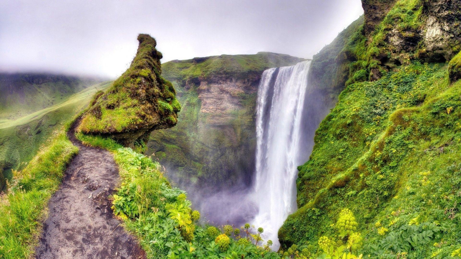 Schöner Wasserfall, Natur, Landschaft, HD, Fluss, 1920x1080 Full HD Desktop