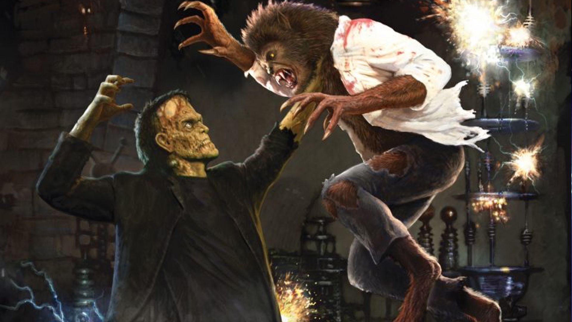 Frankenstein, Wolfman, Universal Monsters, Horror, Kult, 1920x1080 Full HD Desktop