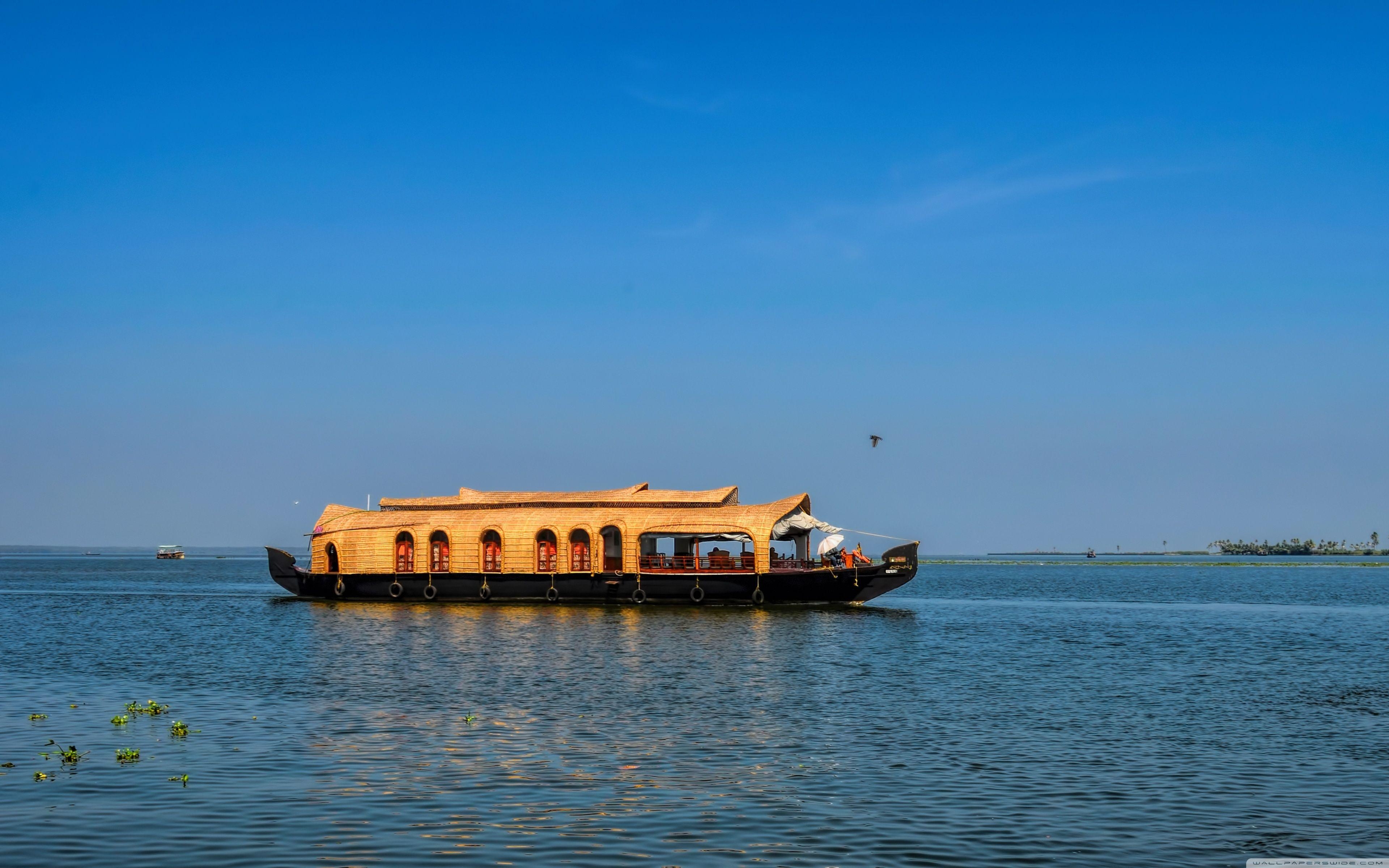 Hausboot, Kerala, 4K, HD, Südindien, 3840x2400 4K Desktop