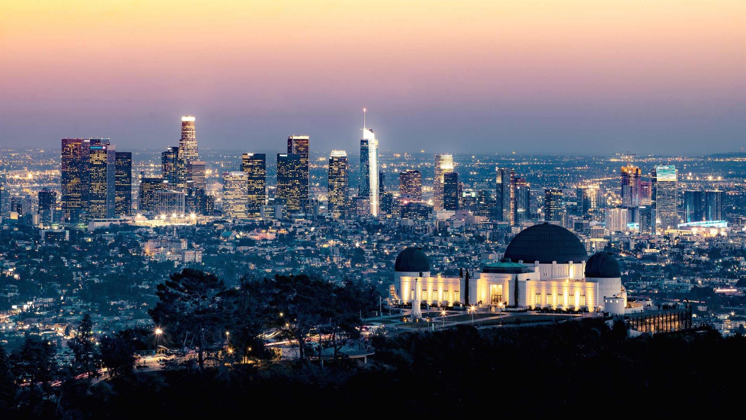 Griffith Observatorium, Los Angeles, Stadt, Hintergrund, Bild, 2560x1440 HD Desktop