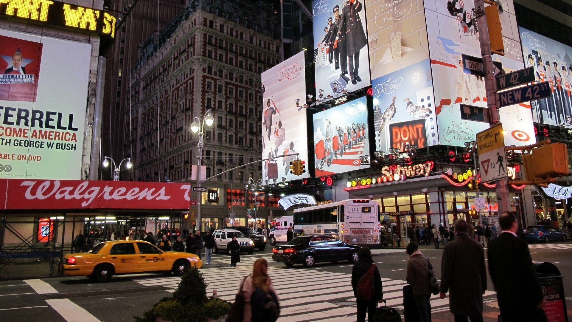 Broadway, Reisen, New York, City, Times Square, 1920x1080 Full HD Desktop