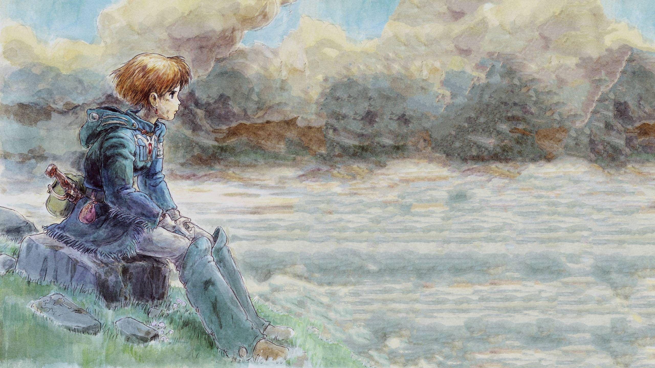 Nausicaä, Wasserfarbe, bunt, Anime, Studio Ghibli, 2560x1440 HD Desktop