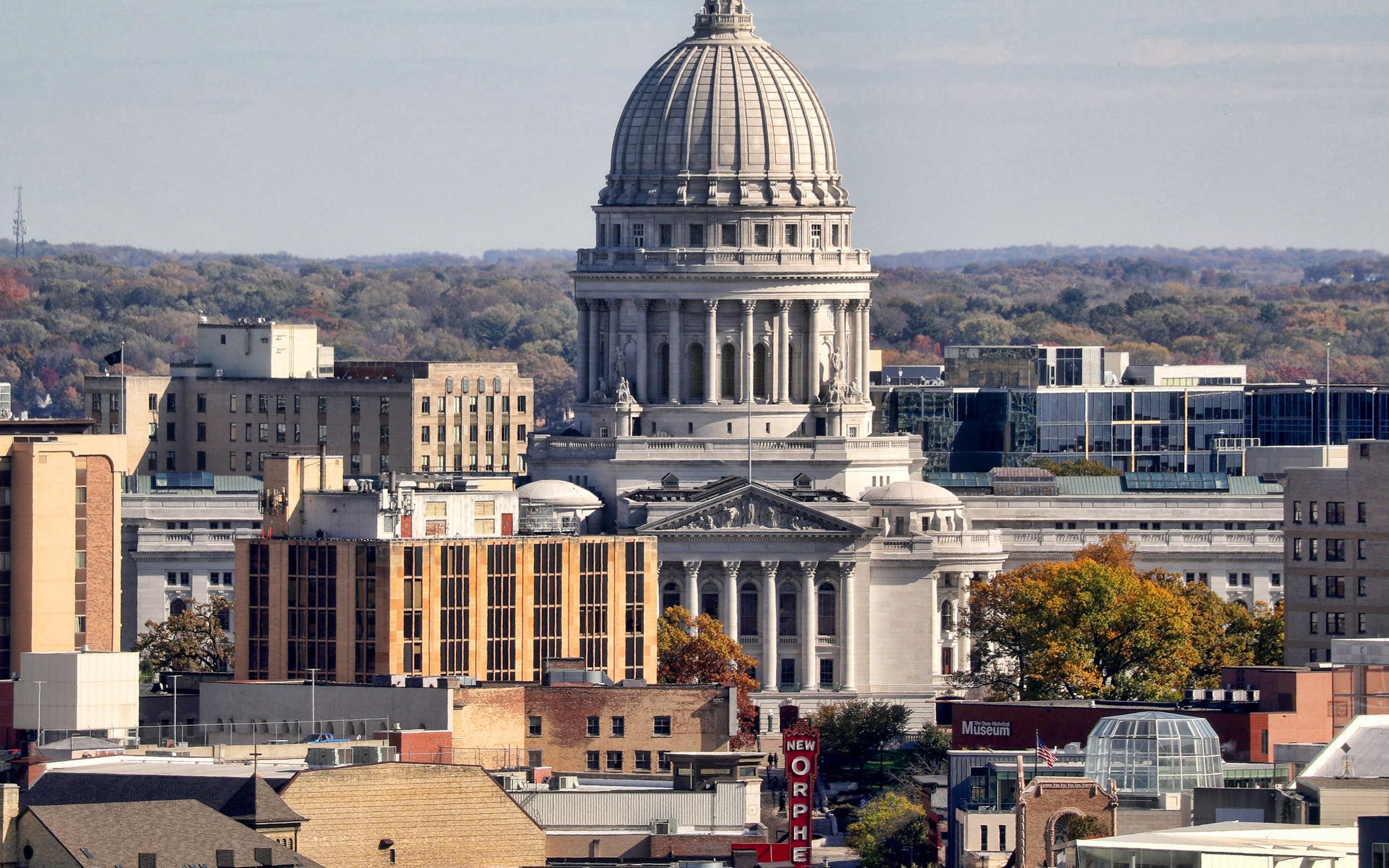 Wisconsin State Capitol, Madison, Stadtbild, Sehenswürdigkeit, USA, 2880x1800 HD Desktop