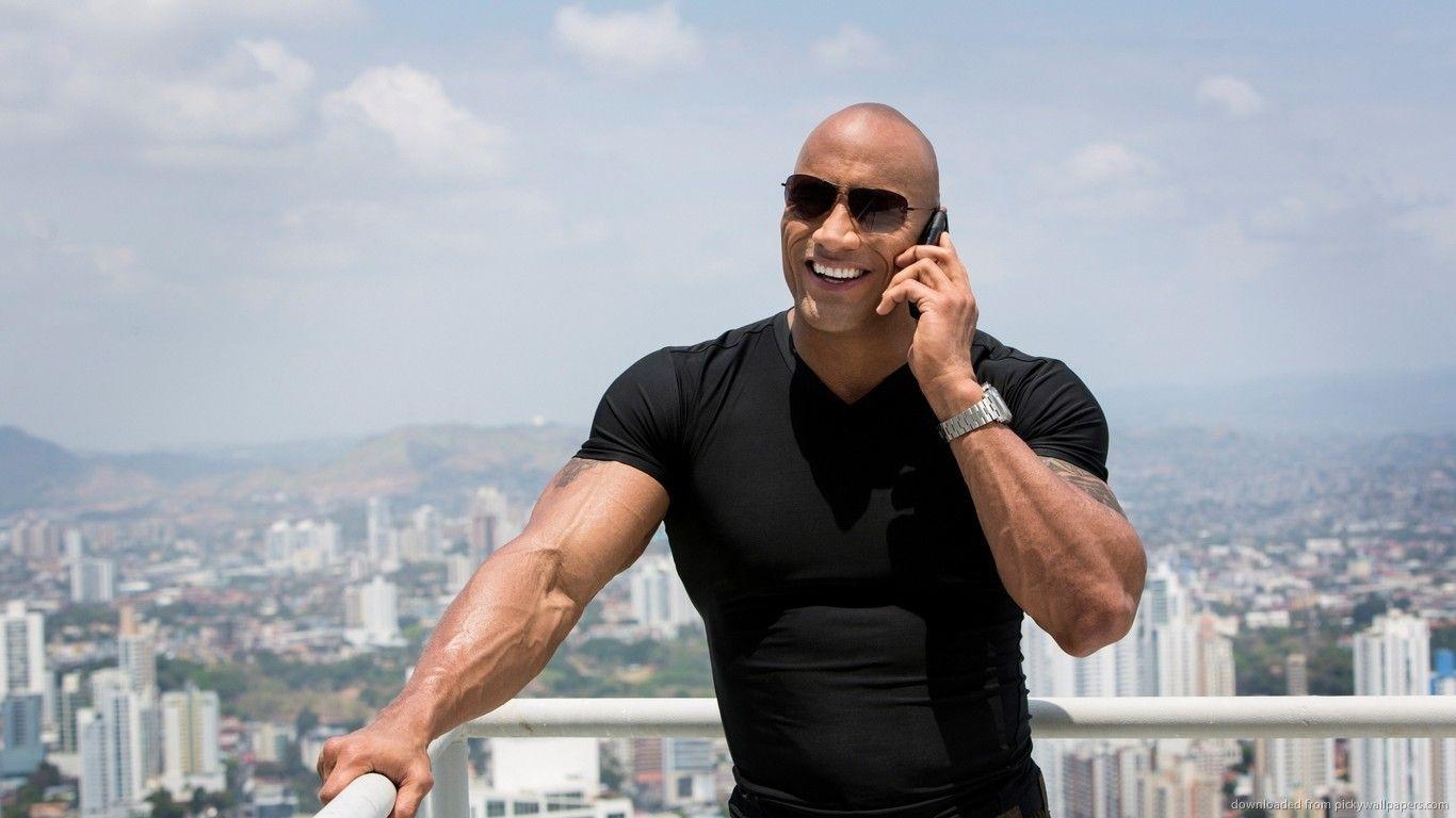 Dwayne Johnson, 2017, Hintergrund, Schauspieler, Hollywood, 1370x770 HD Desktop